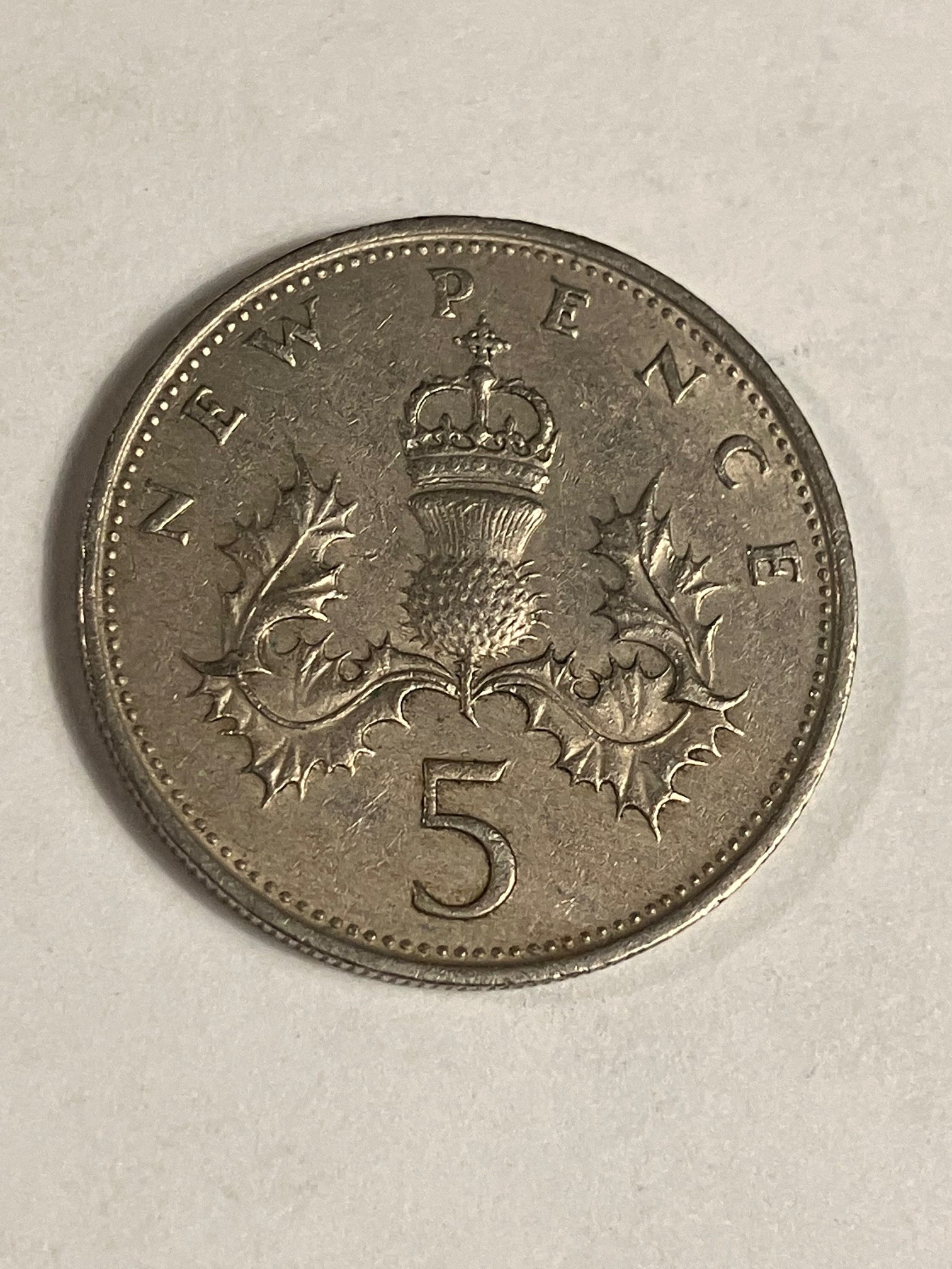 5 Pence England 1969