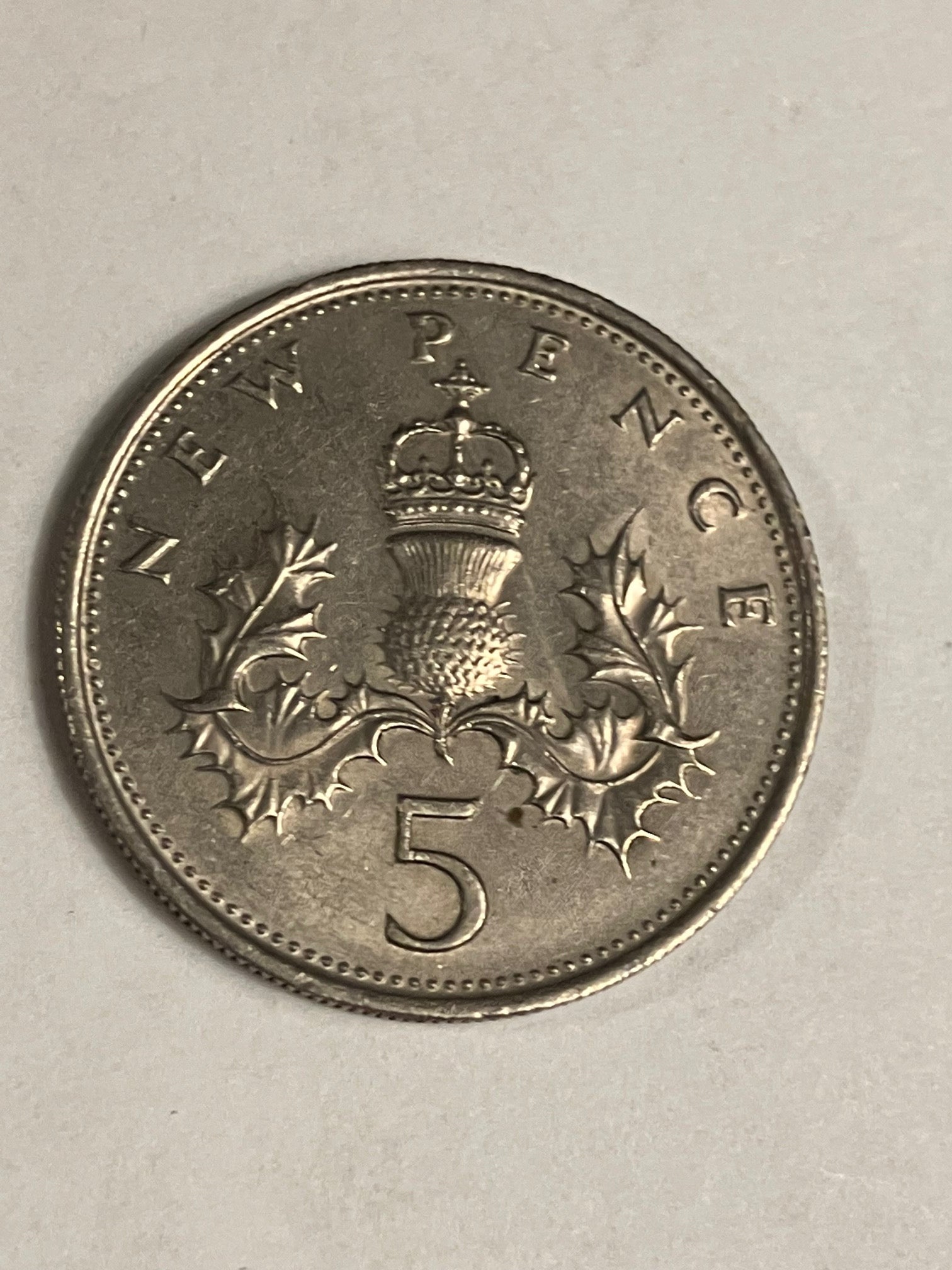 5 Pence England 1970