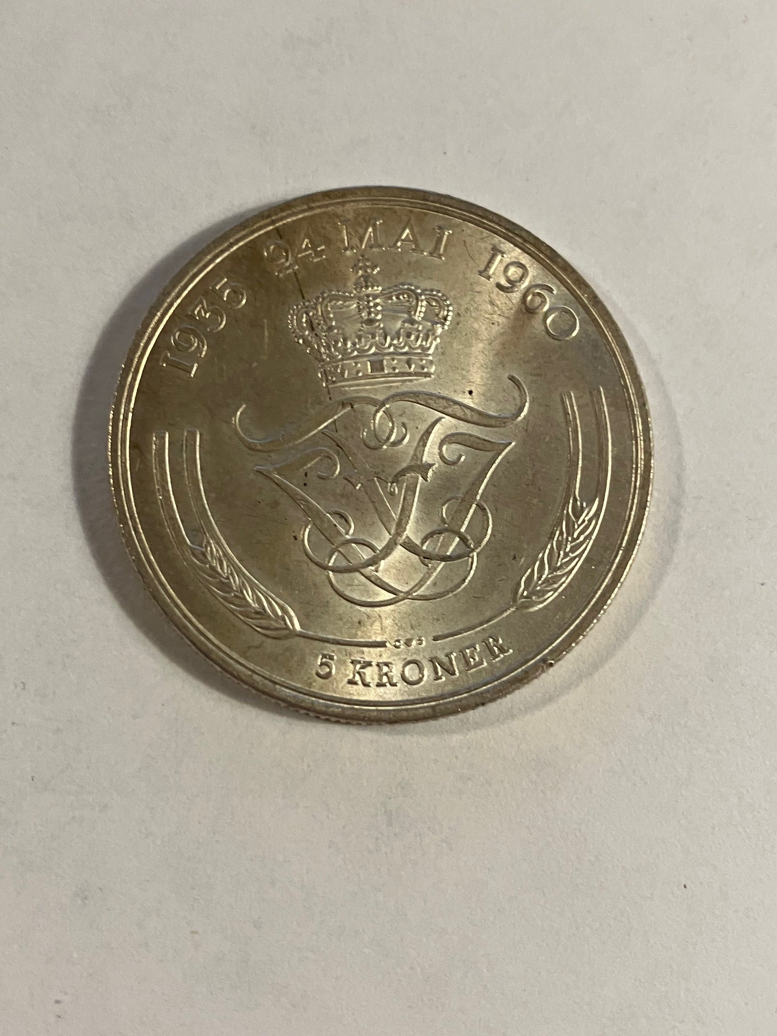 5 kroner 1960 Danmark