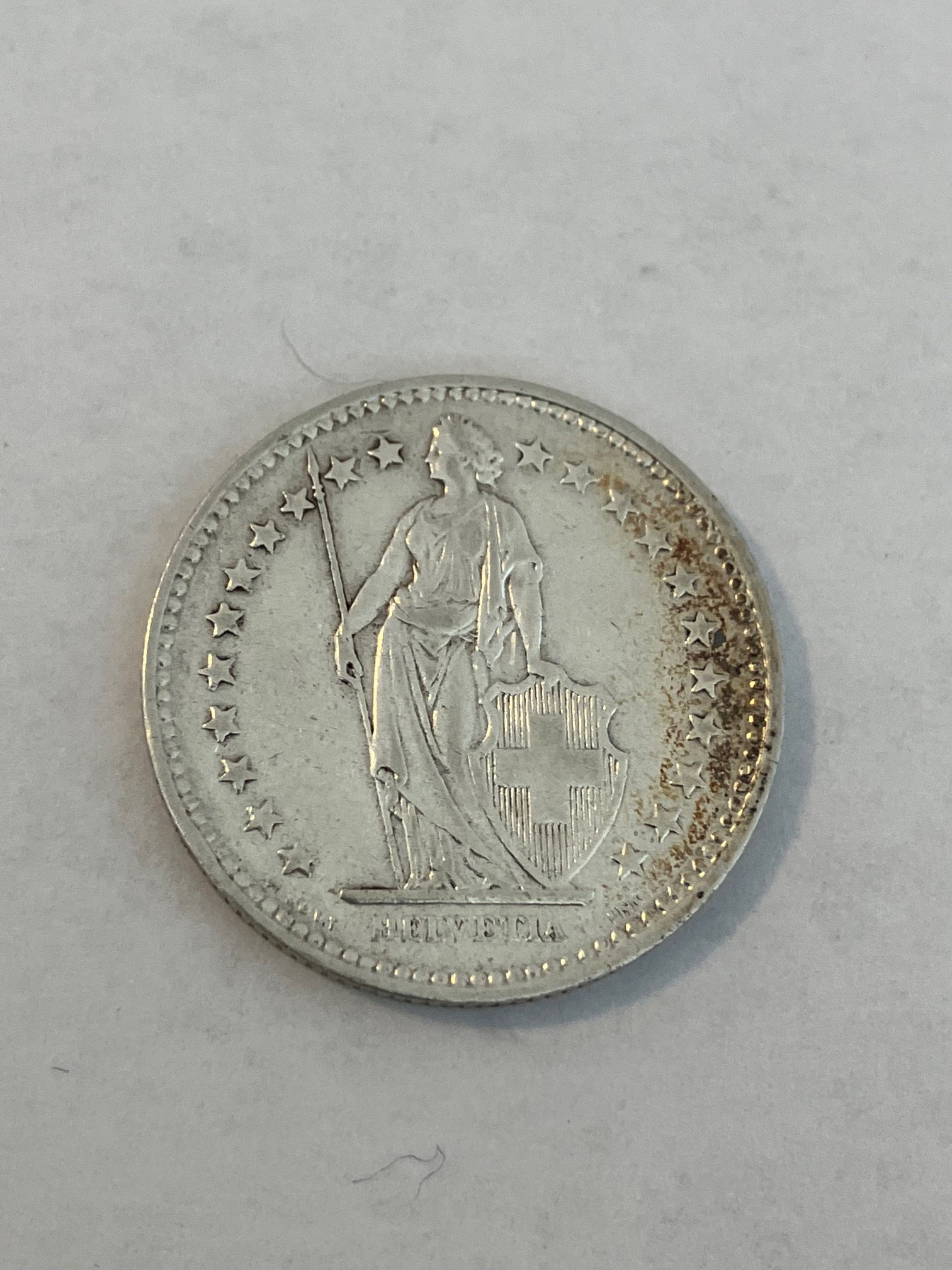 2 Francs Switzerland 1916 - Cleaned