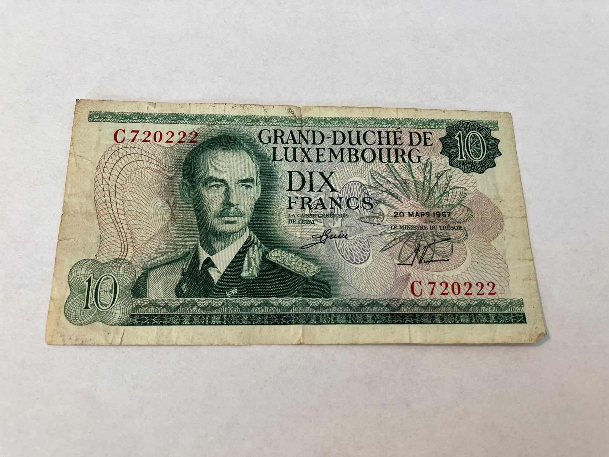 10 Francs Luxembourg 1967