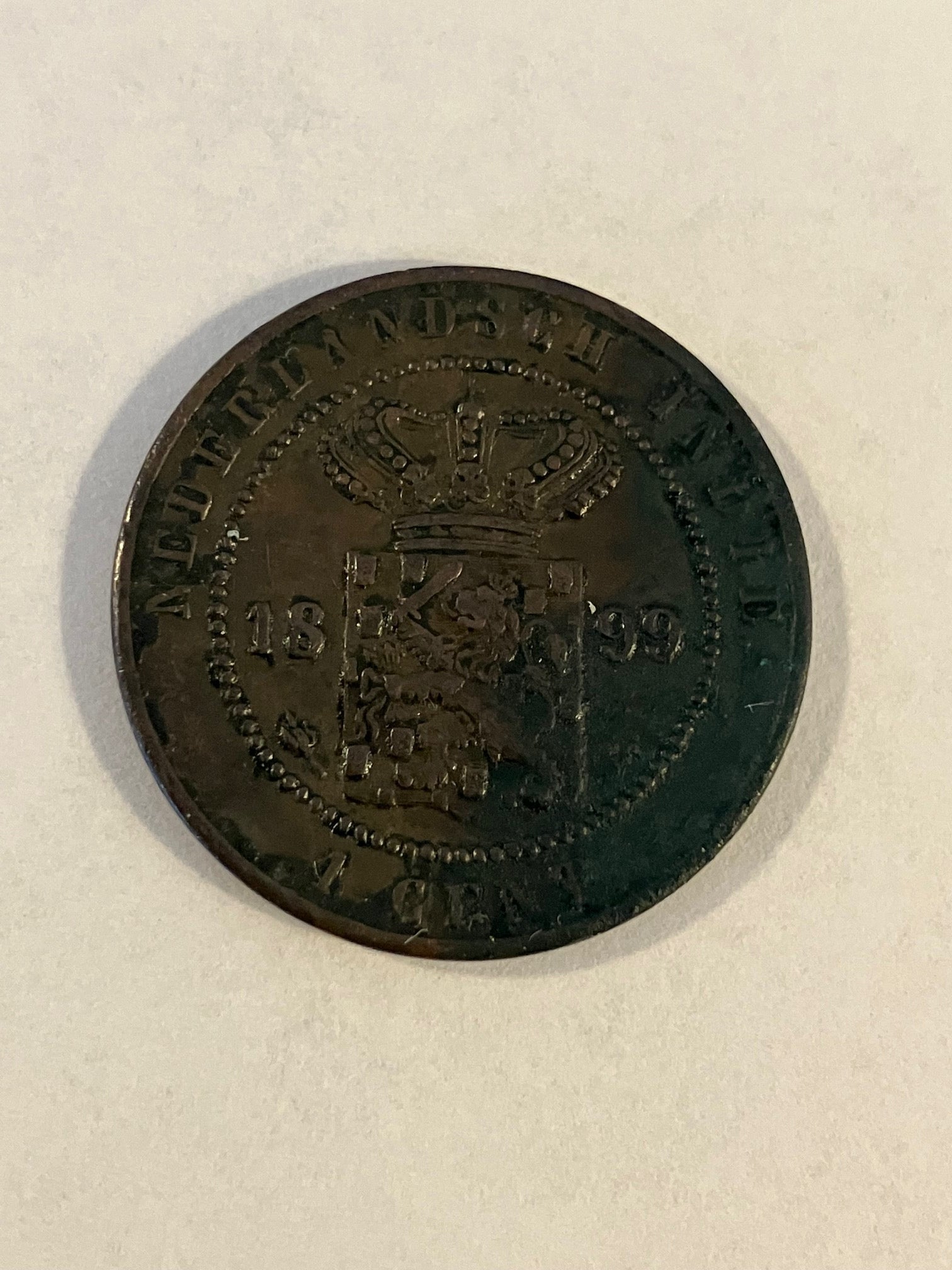 Netherlands East Indie 1 Cent 1899 - Dårlig stand