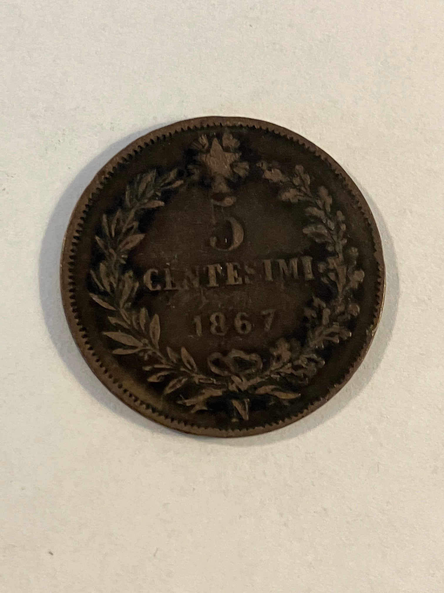 5 Centesimi Italy 1867