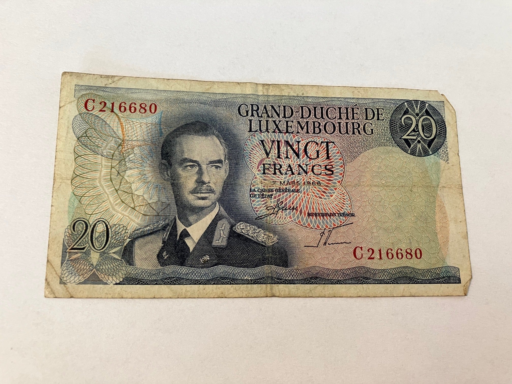 20 Francs Luxembourg 1966 - Slidt