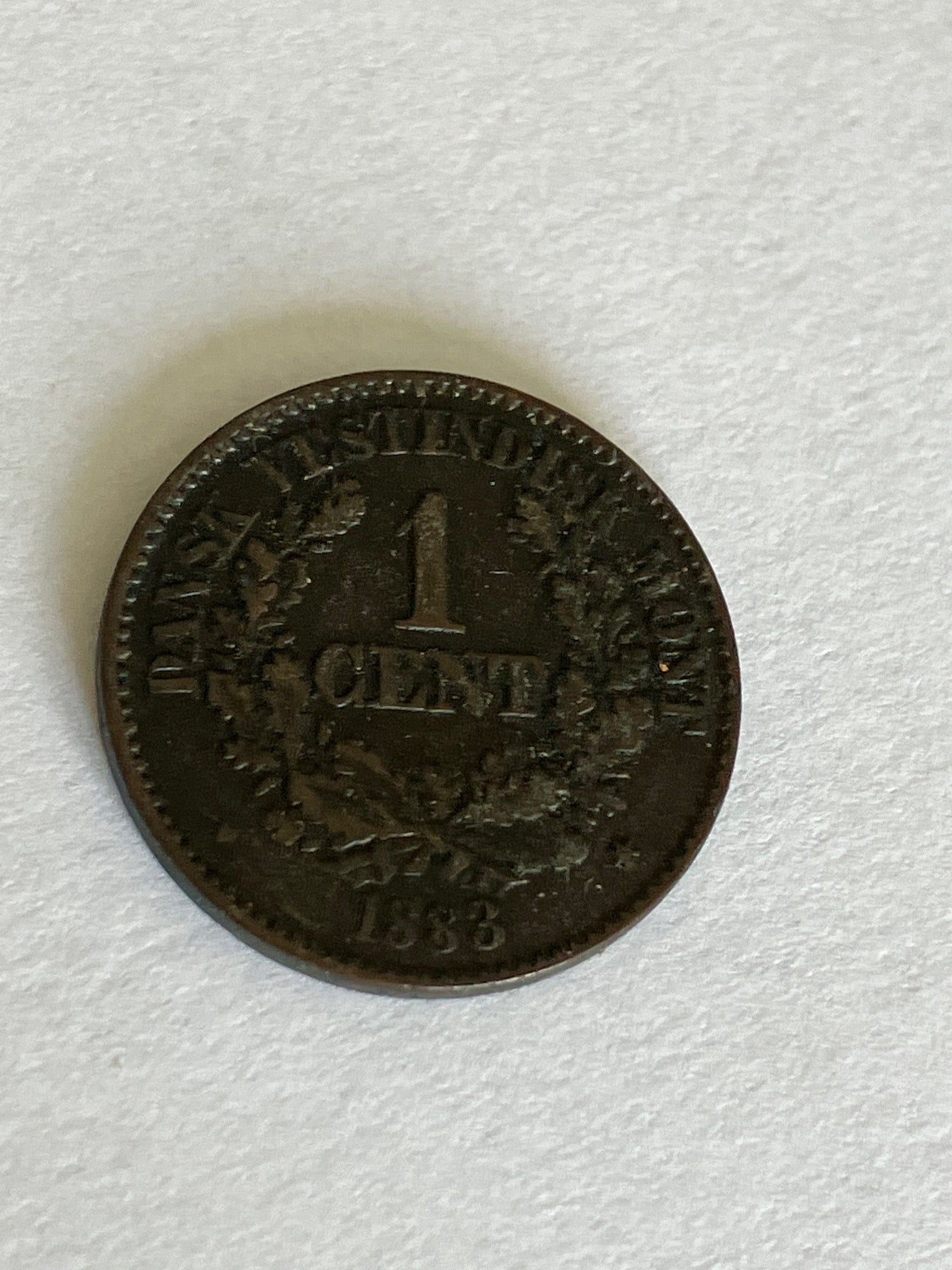 1 Cent Dansk Vestindien 1883