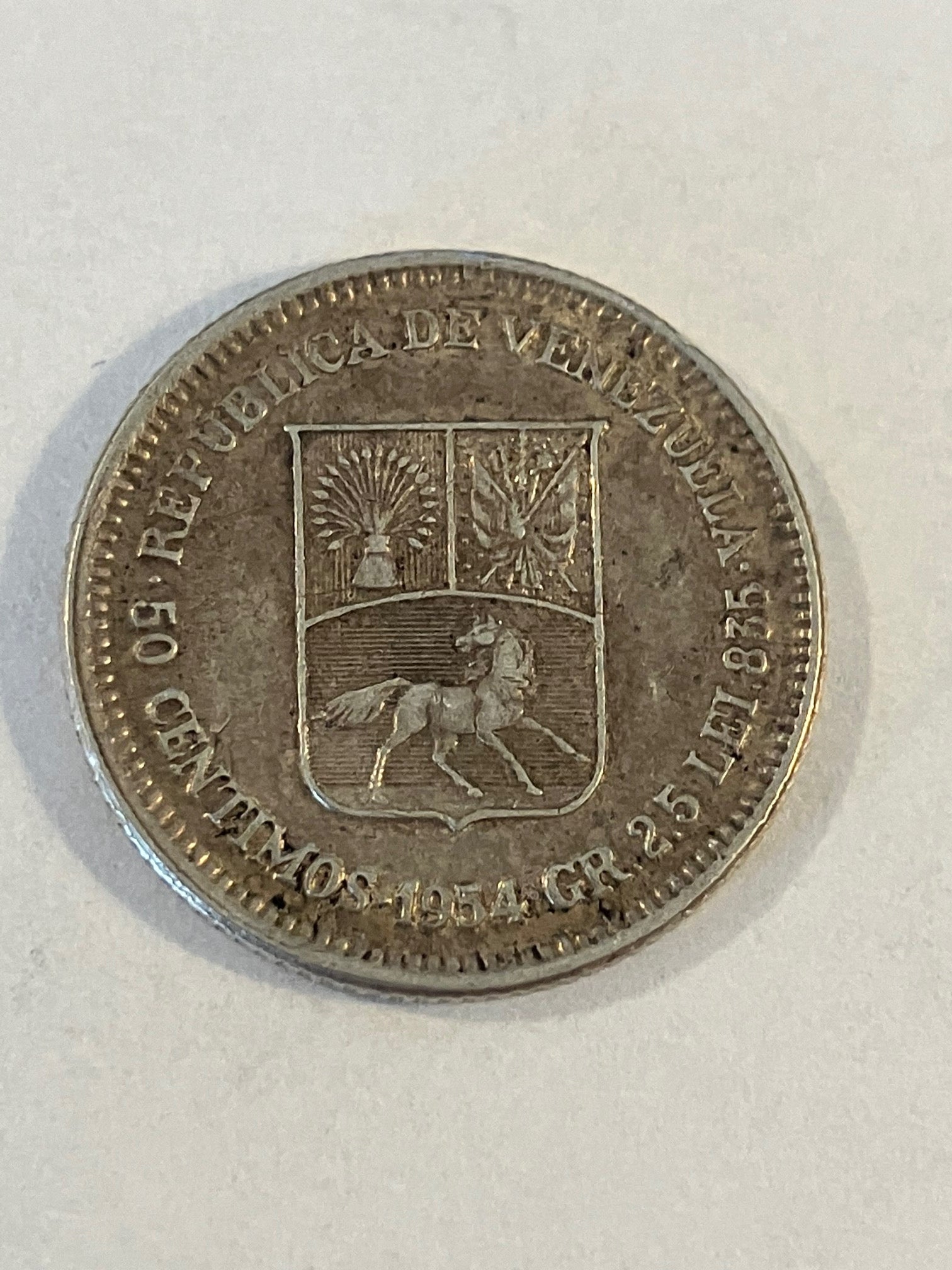 50 Centimos Venezuela 1954