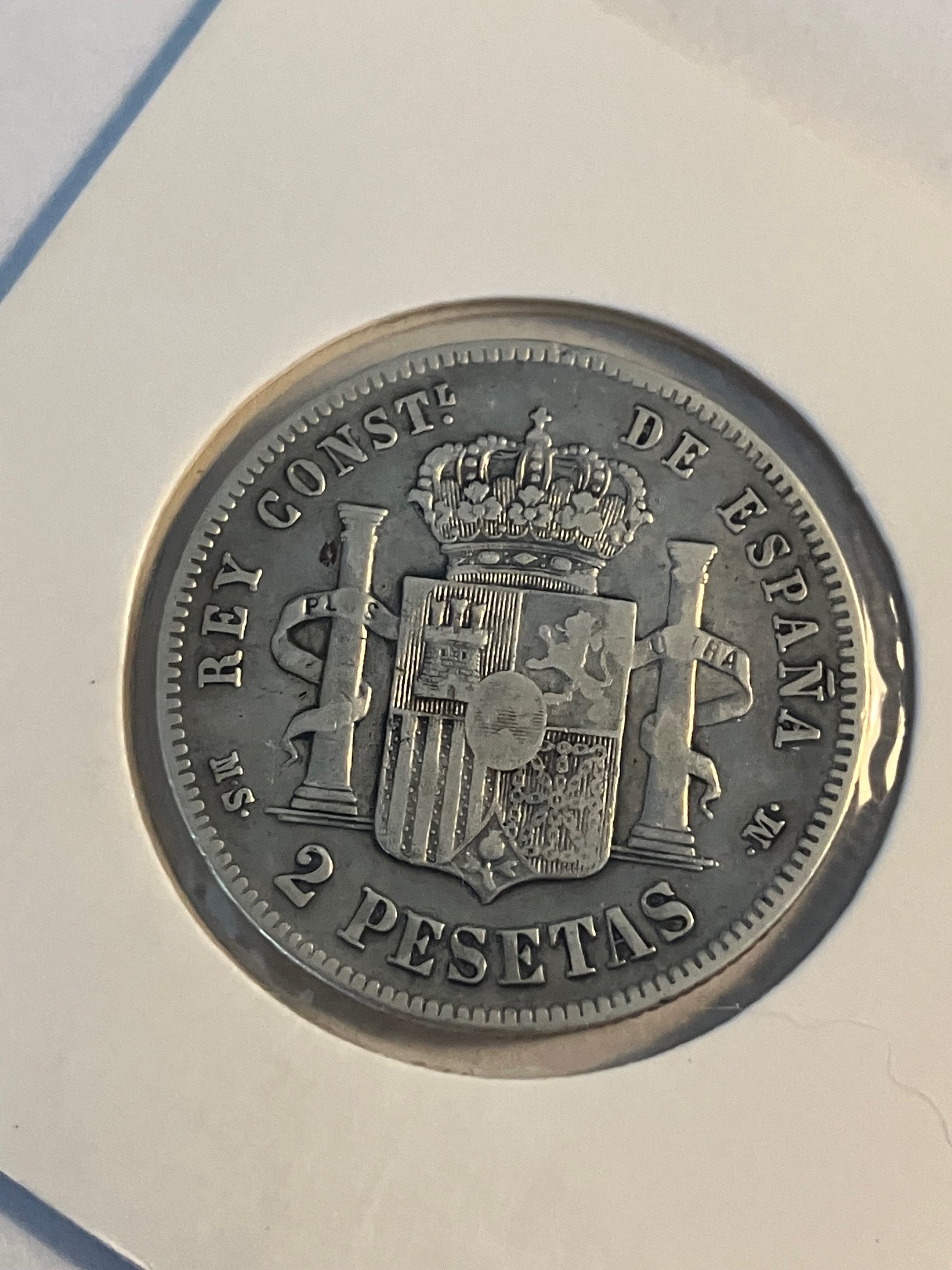 2 Pesetas 1882 - Renset