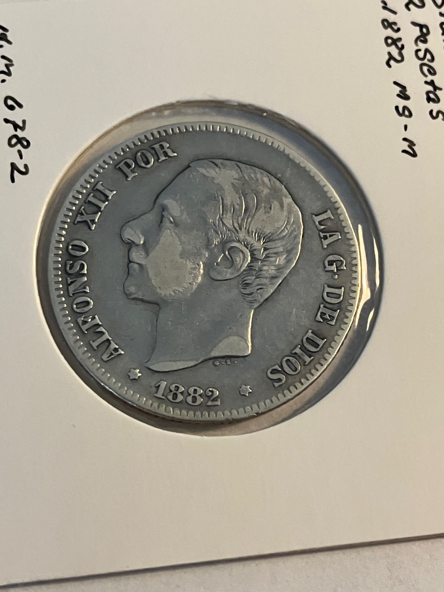 2 Pesetas 1882 - Renset