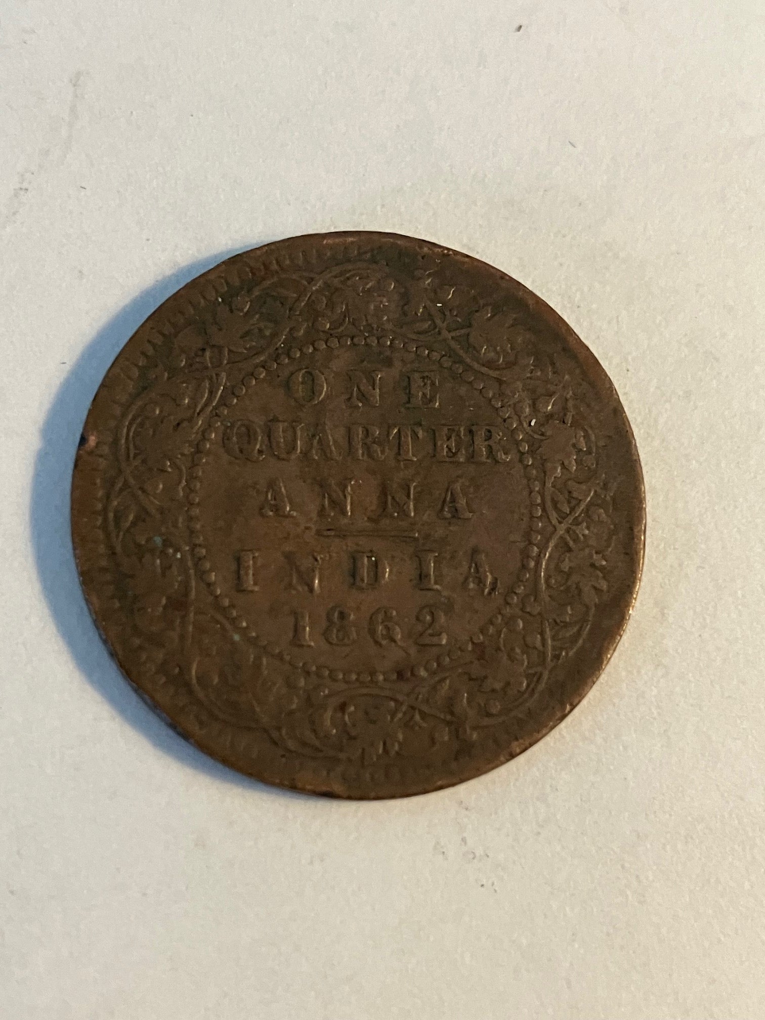 One Quarter Anna India 1862