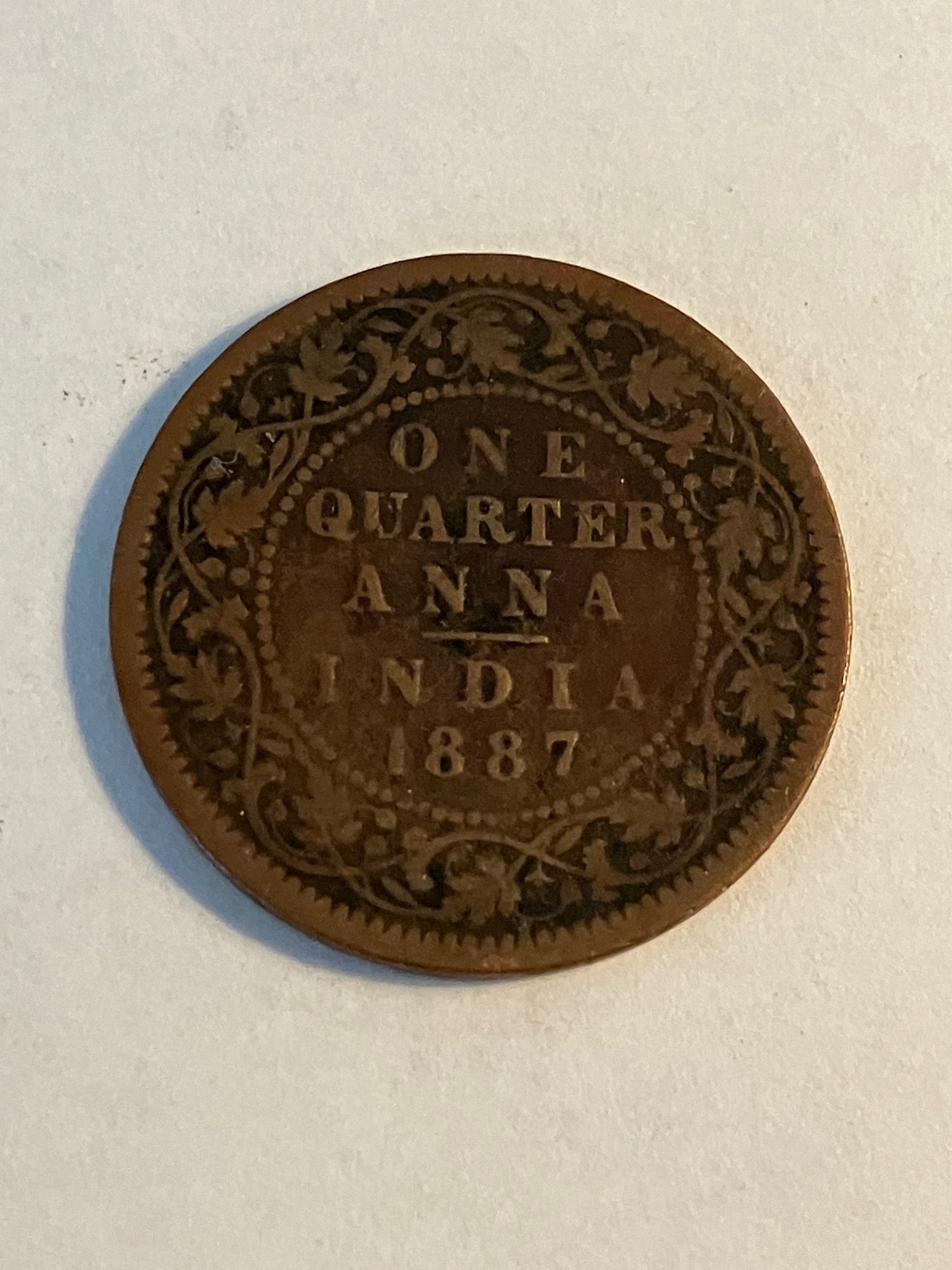 One Quarter Anna India 1887