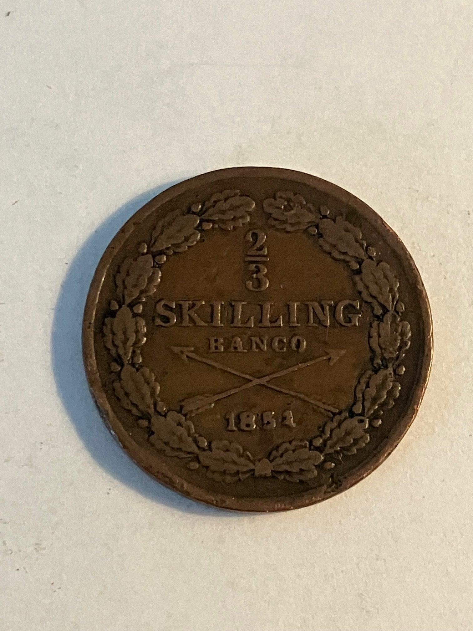 2/3 Skilling Banco Sweden 1851