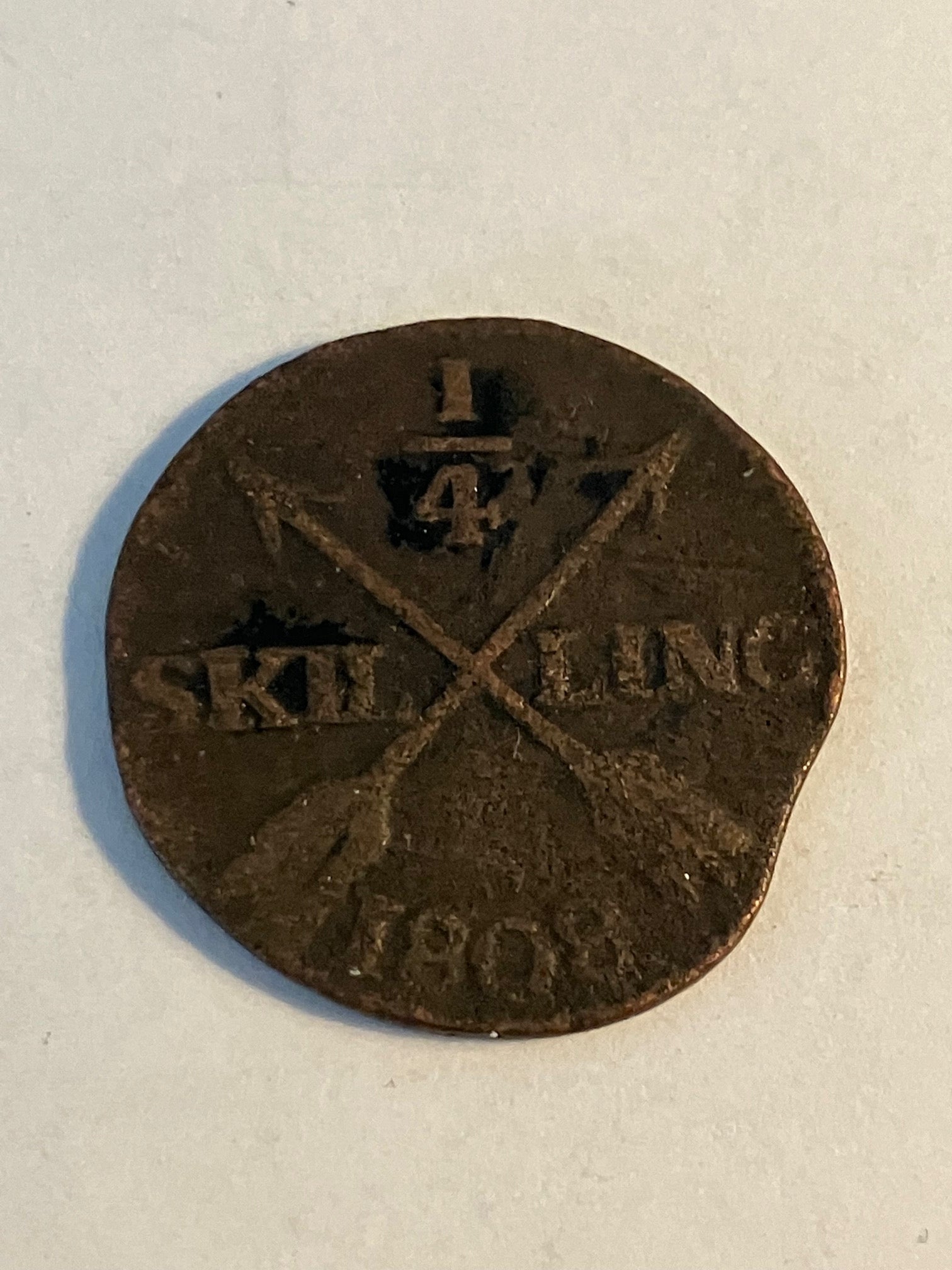 1/4 Skilling Sweden 1808