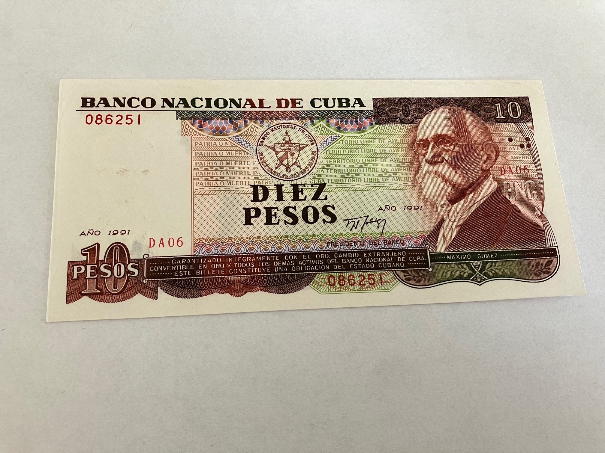 10 Pesos Cuba 1991