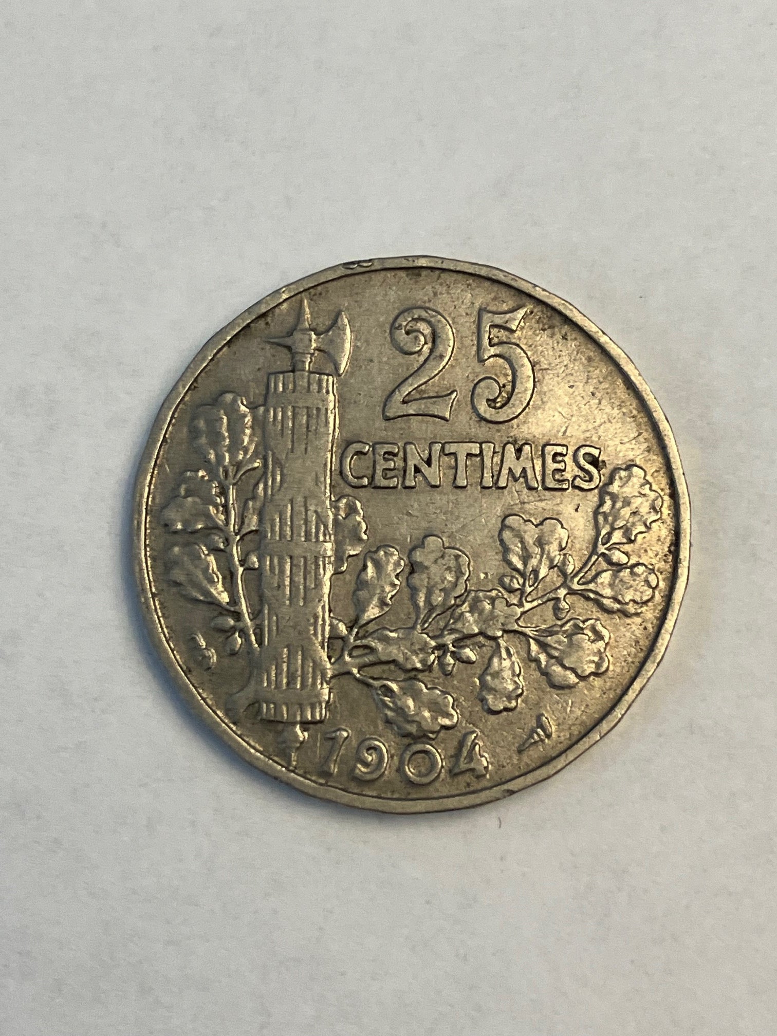 25 Centimes France 1904