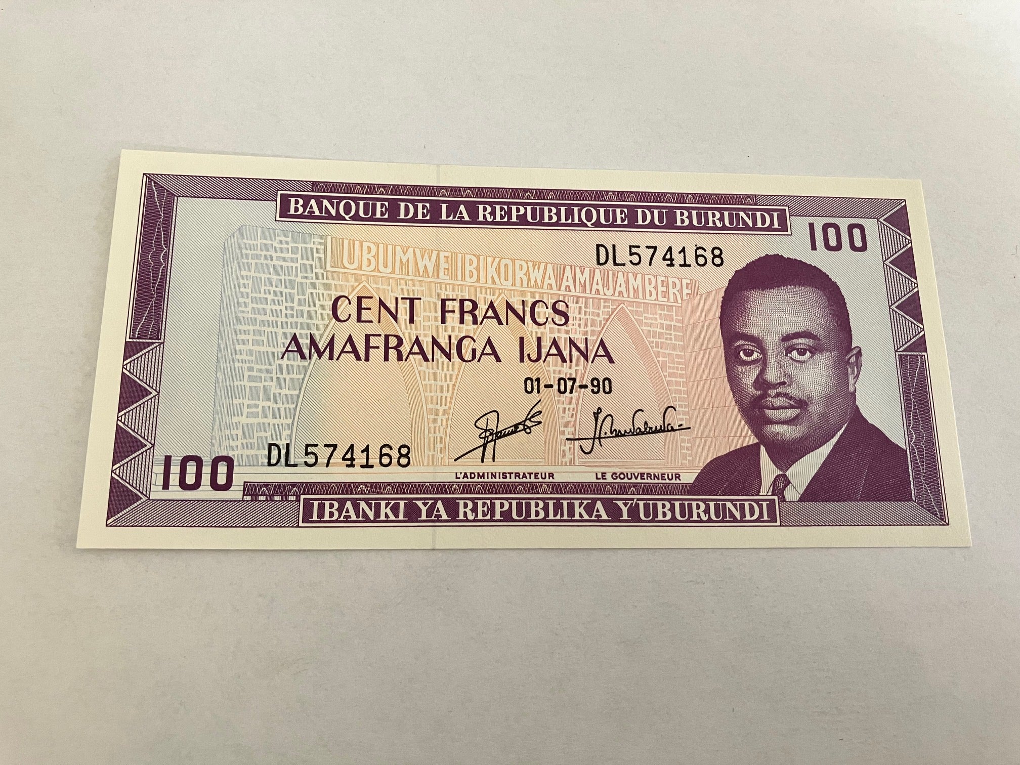 100 Francs Burundi 1990