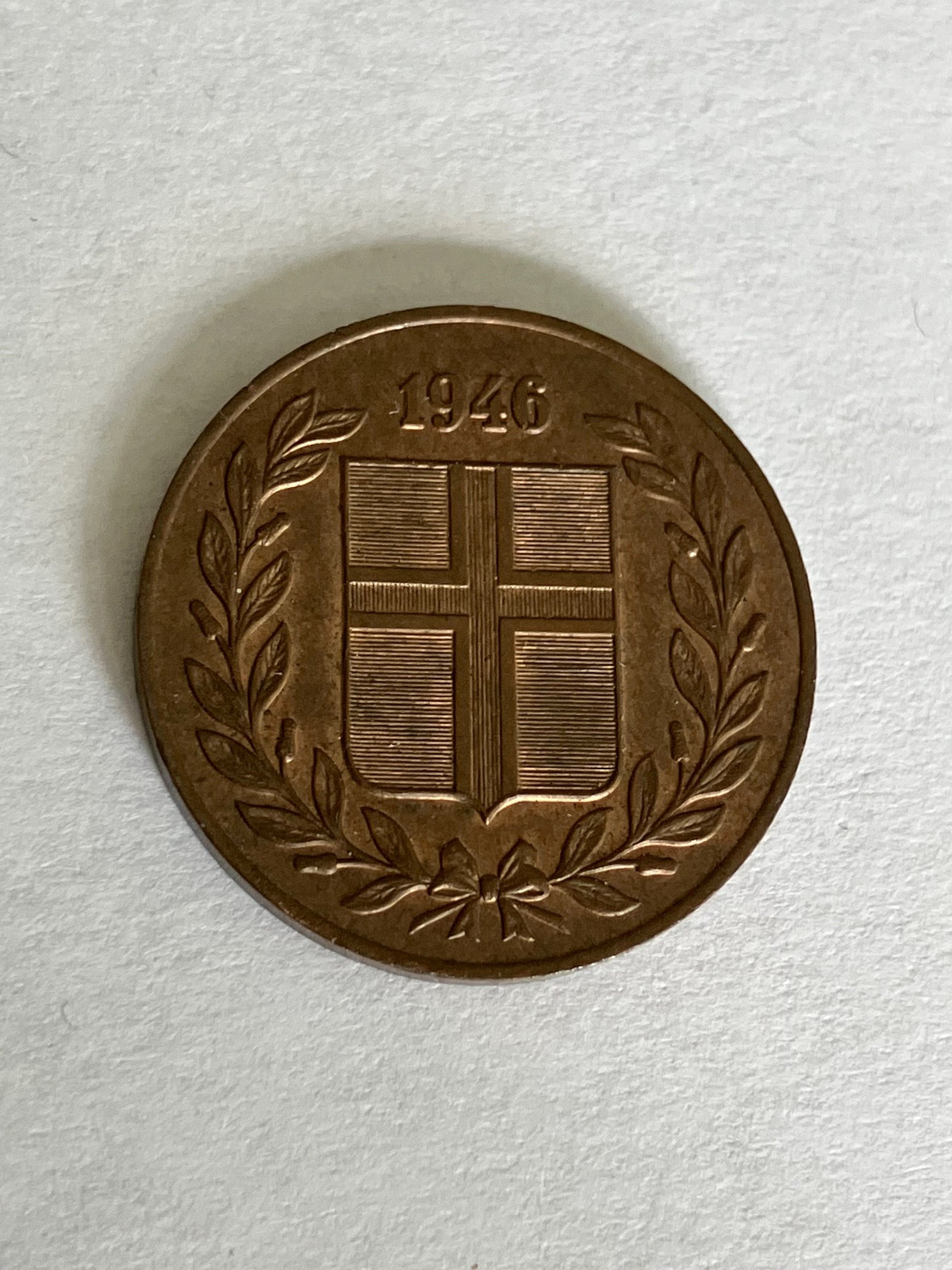 5 Aurar Iceland 1946