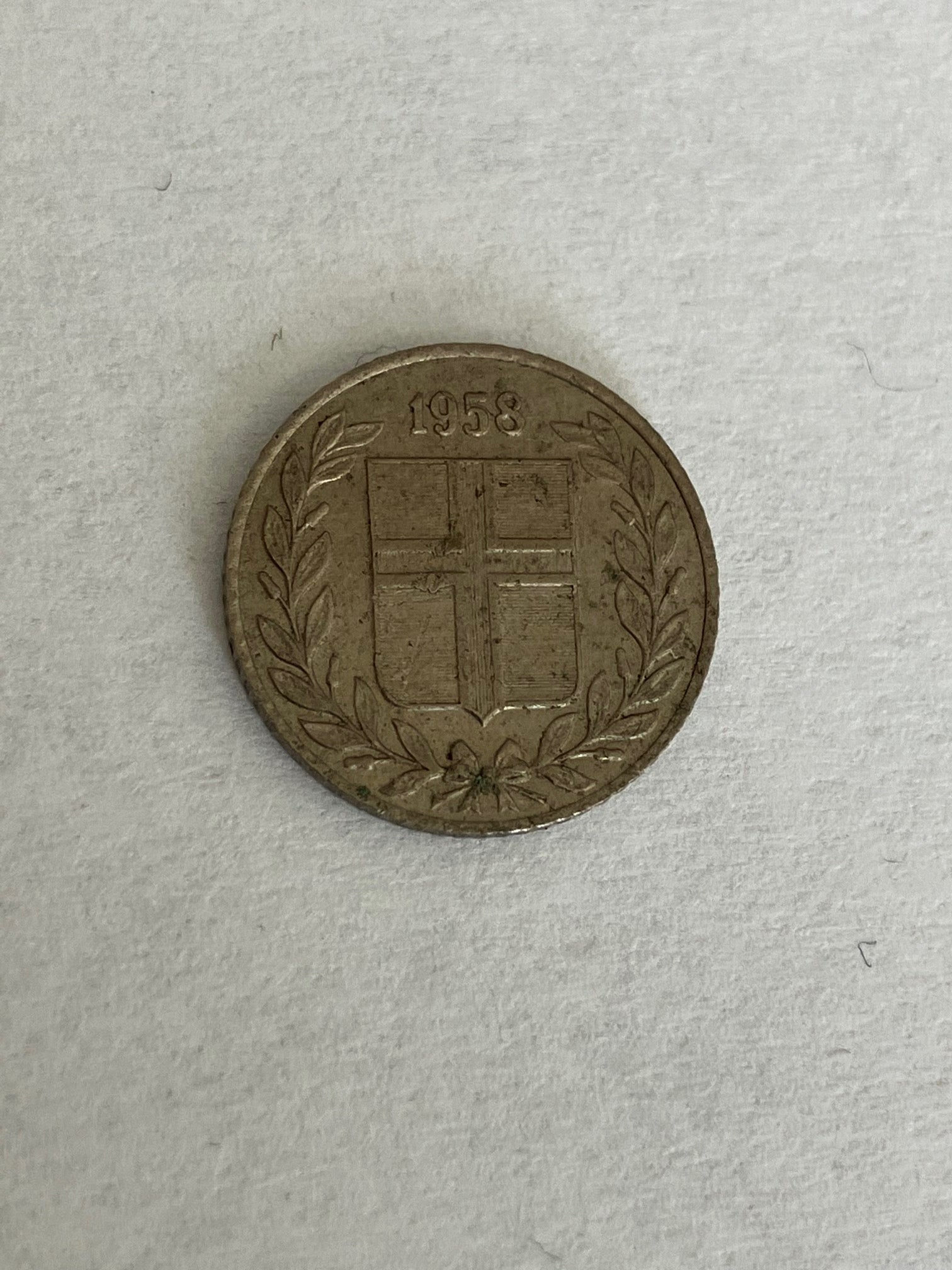 10 Aurar Iceland 1958