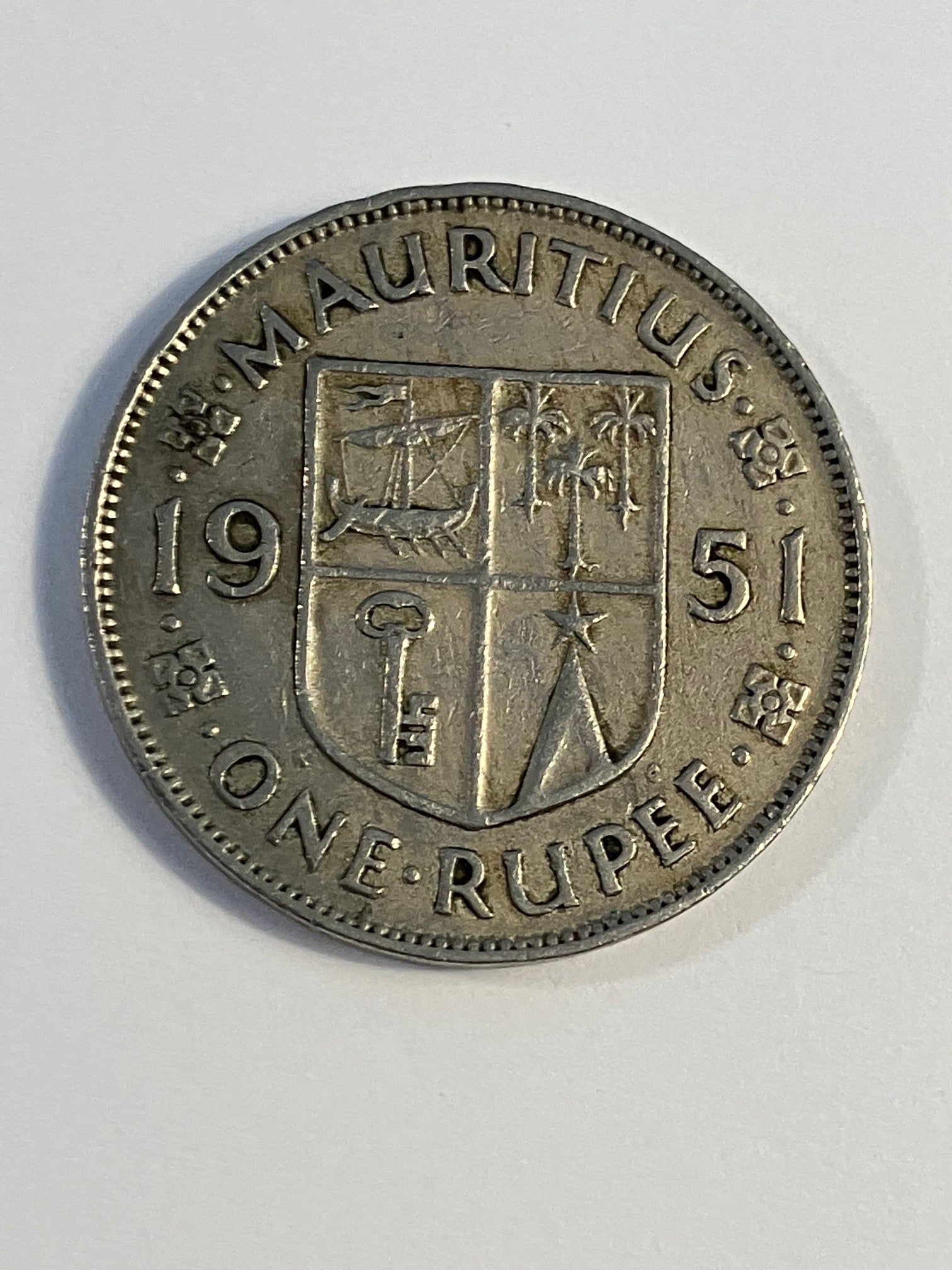 One Rupee Mauritius 1951