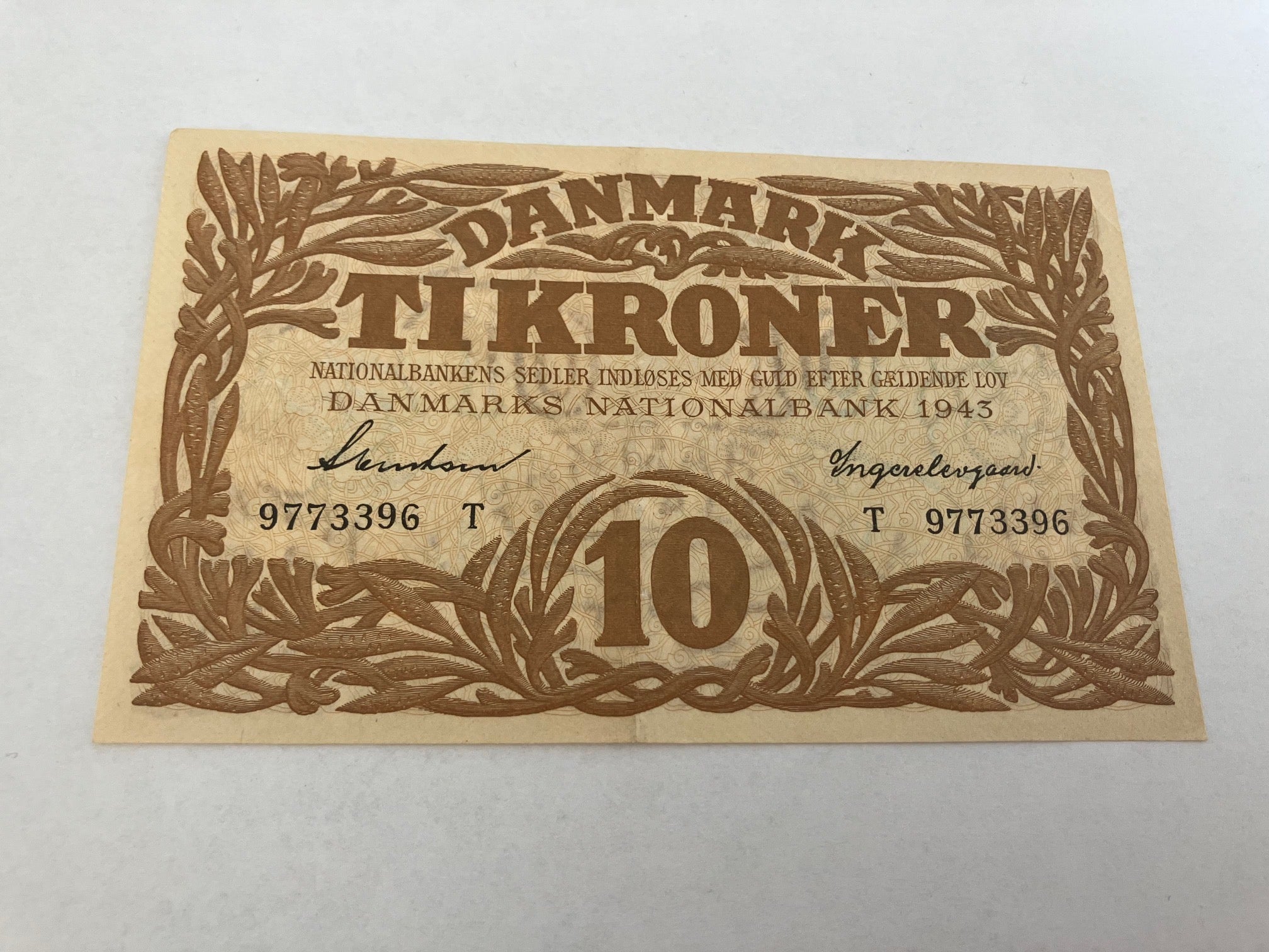 10 Kroner 1943 T - Pæn