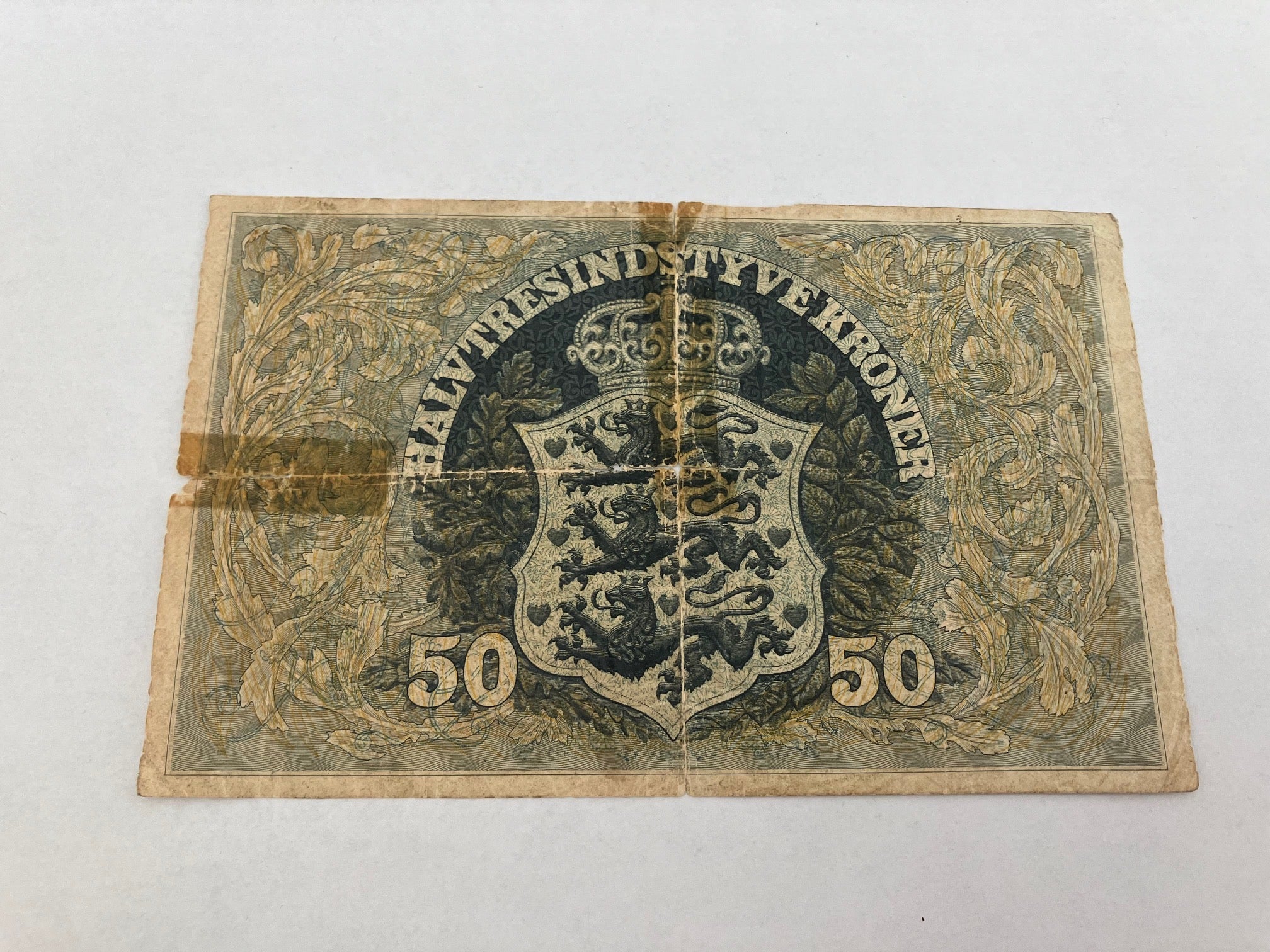 50 Kroner 1936 - Meget dårlig stand