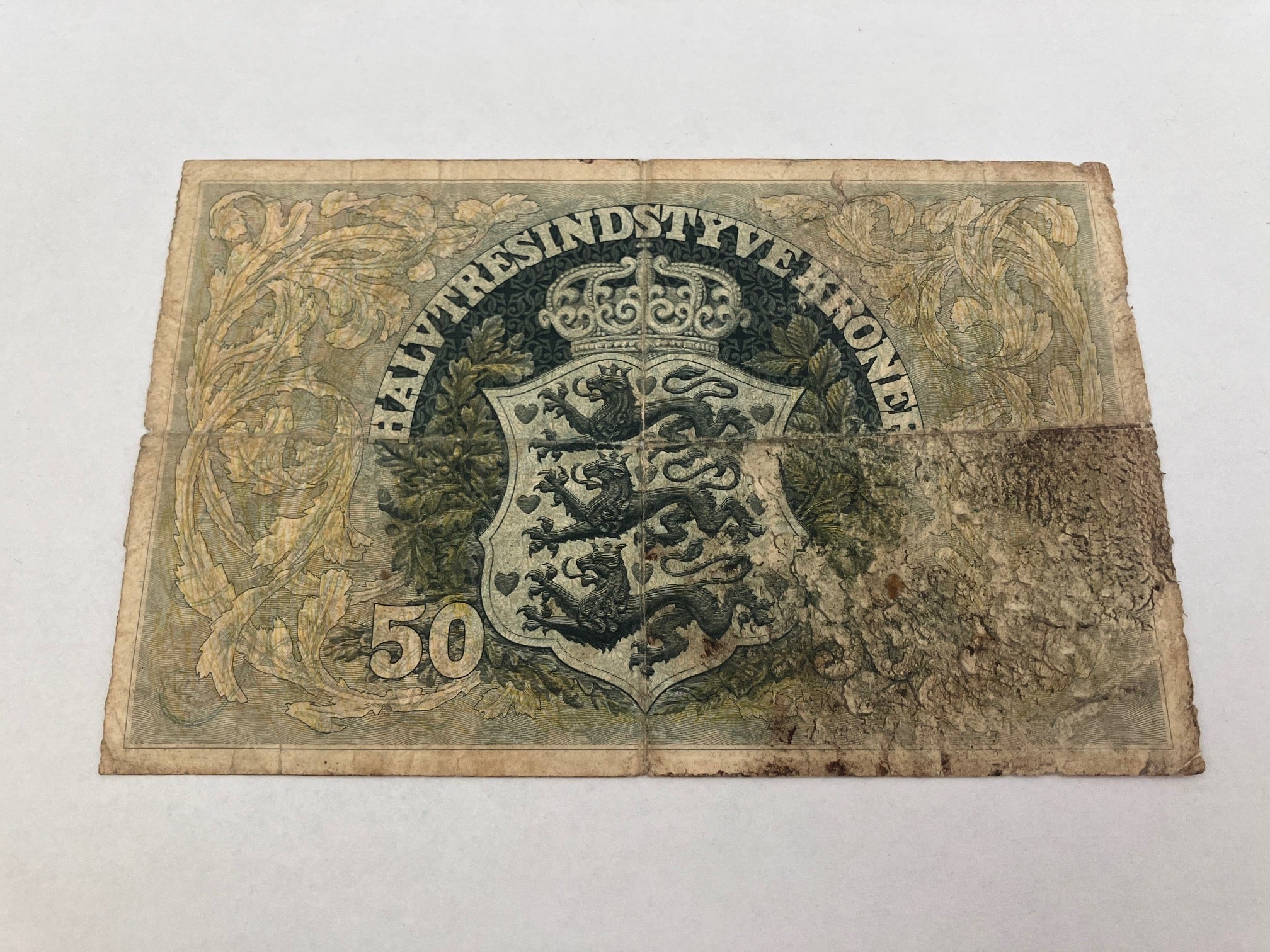50 Kroner 1942 C - Dårlig stand