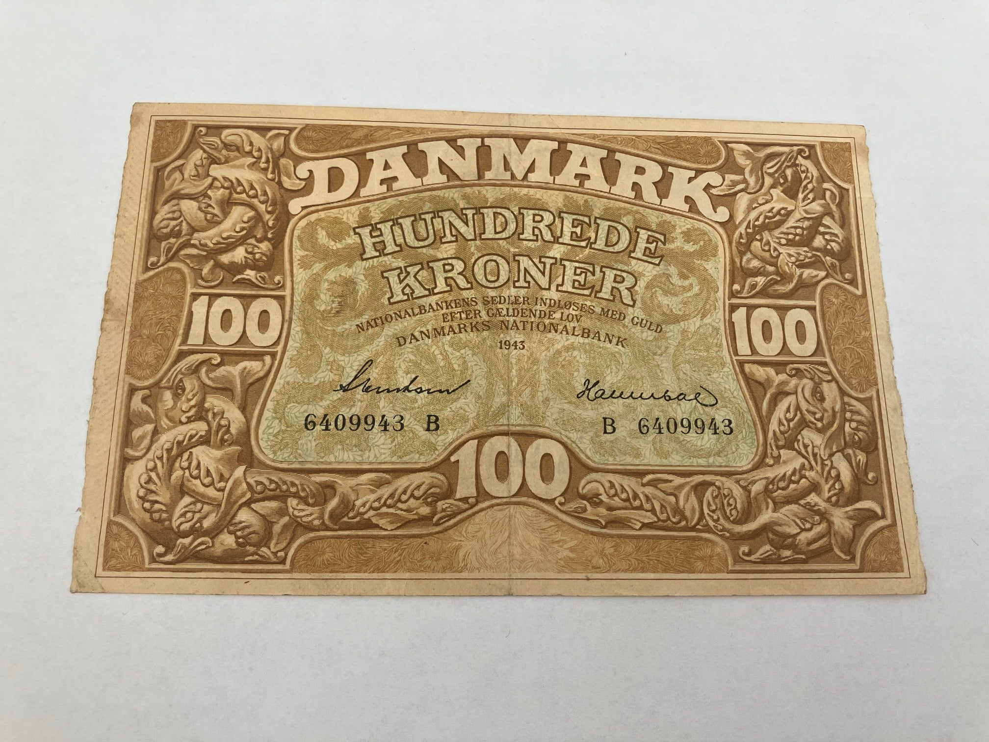 100 Kroner 1943 B