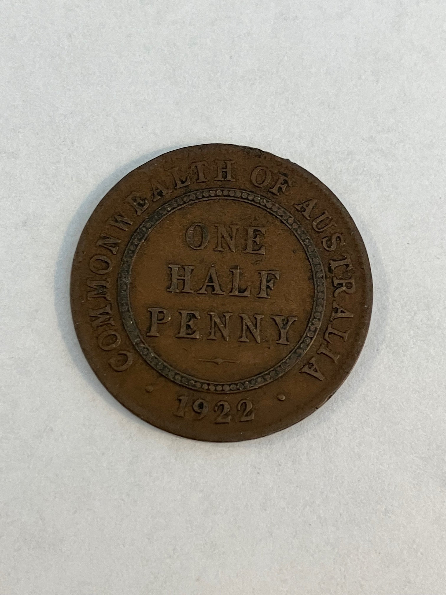 One Half Penny Australia 1922