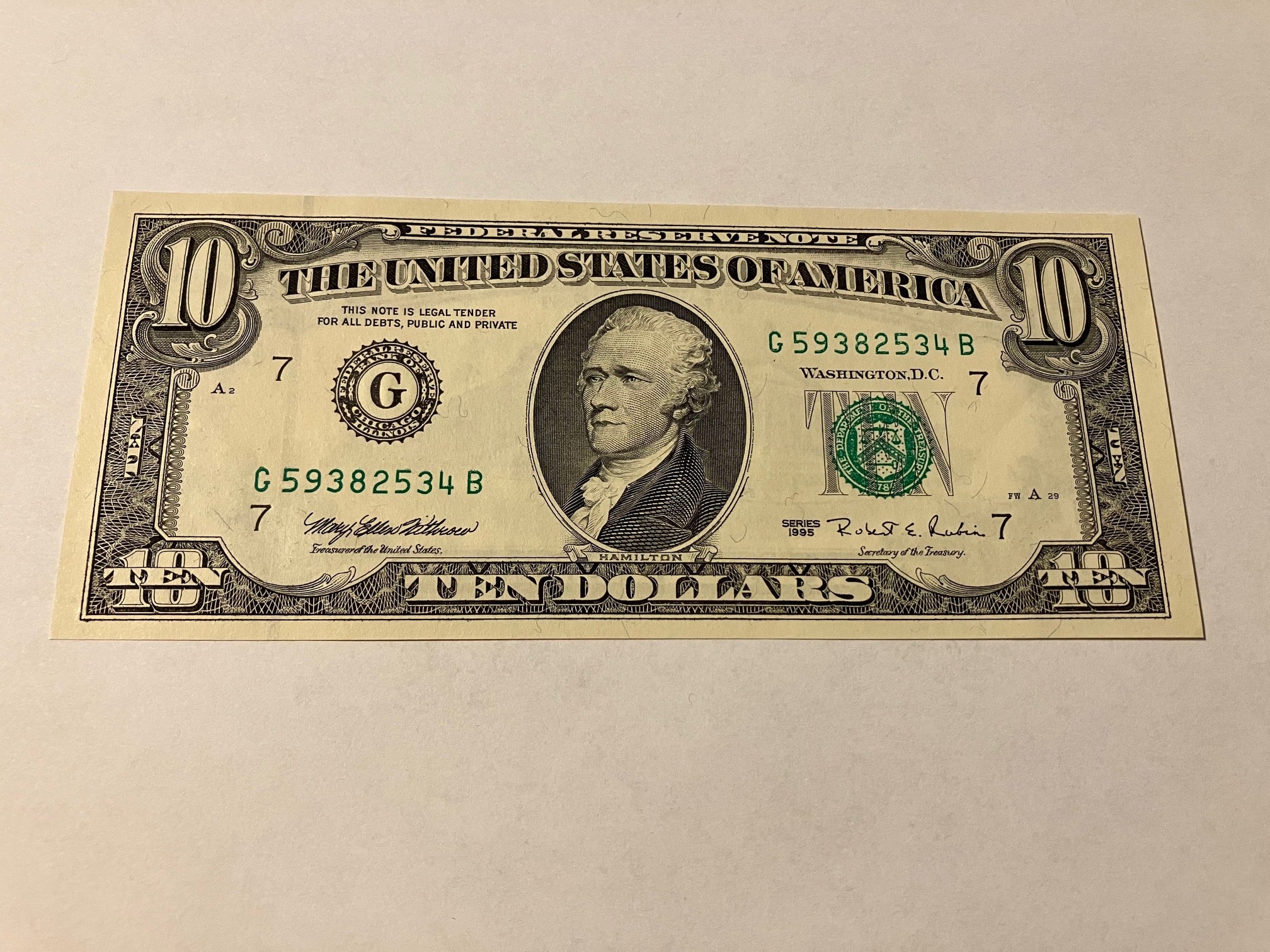 10 Dollars 1995 USA - UNC
