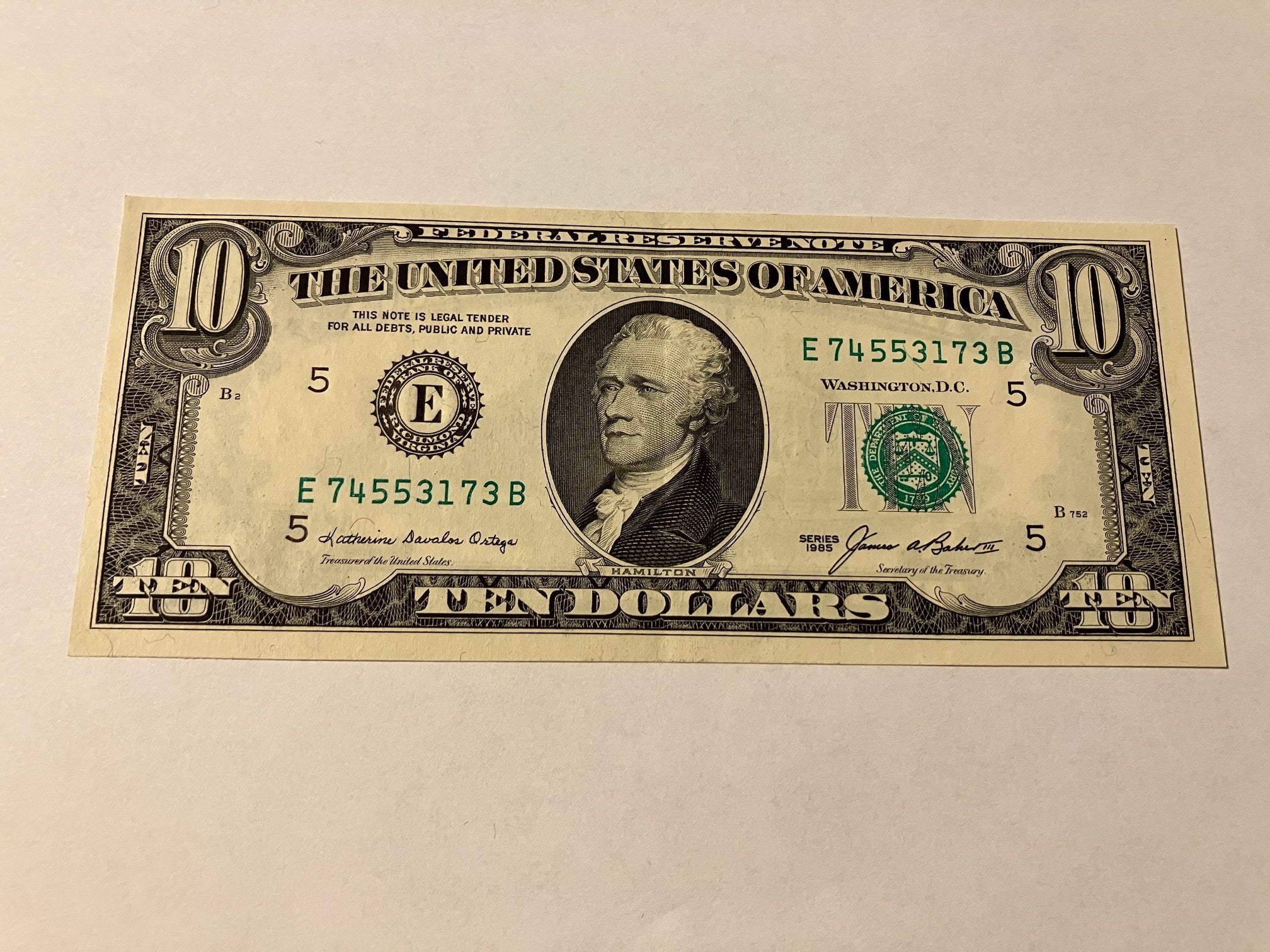 10 Dollars 1985 USA