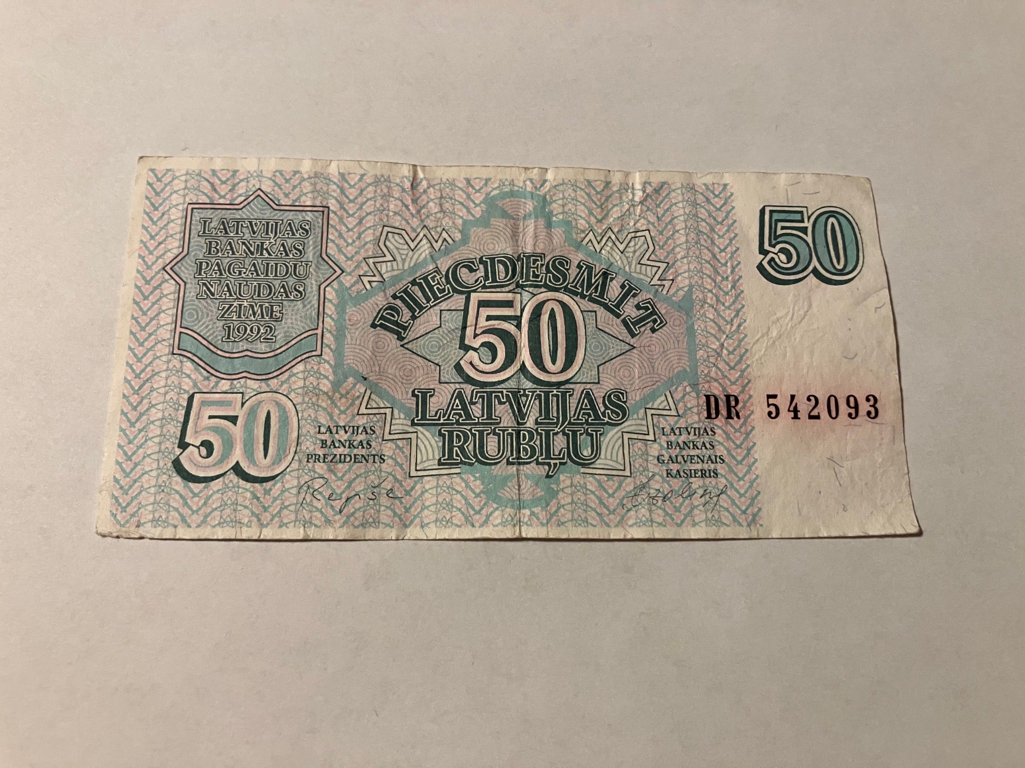 50 Rublu Latvia 1992 - Bad condition