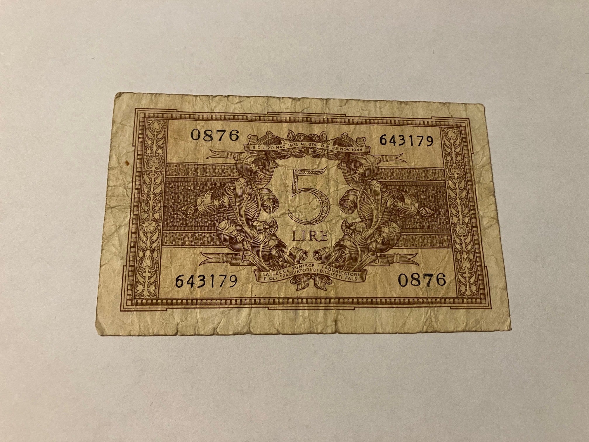 5 Lire Italy - Bad condition