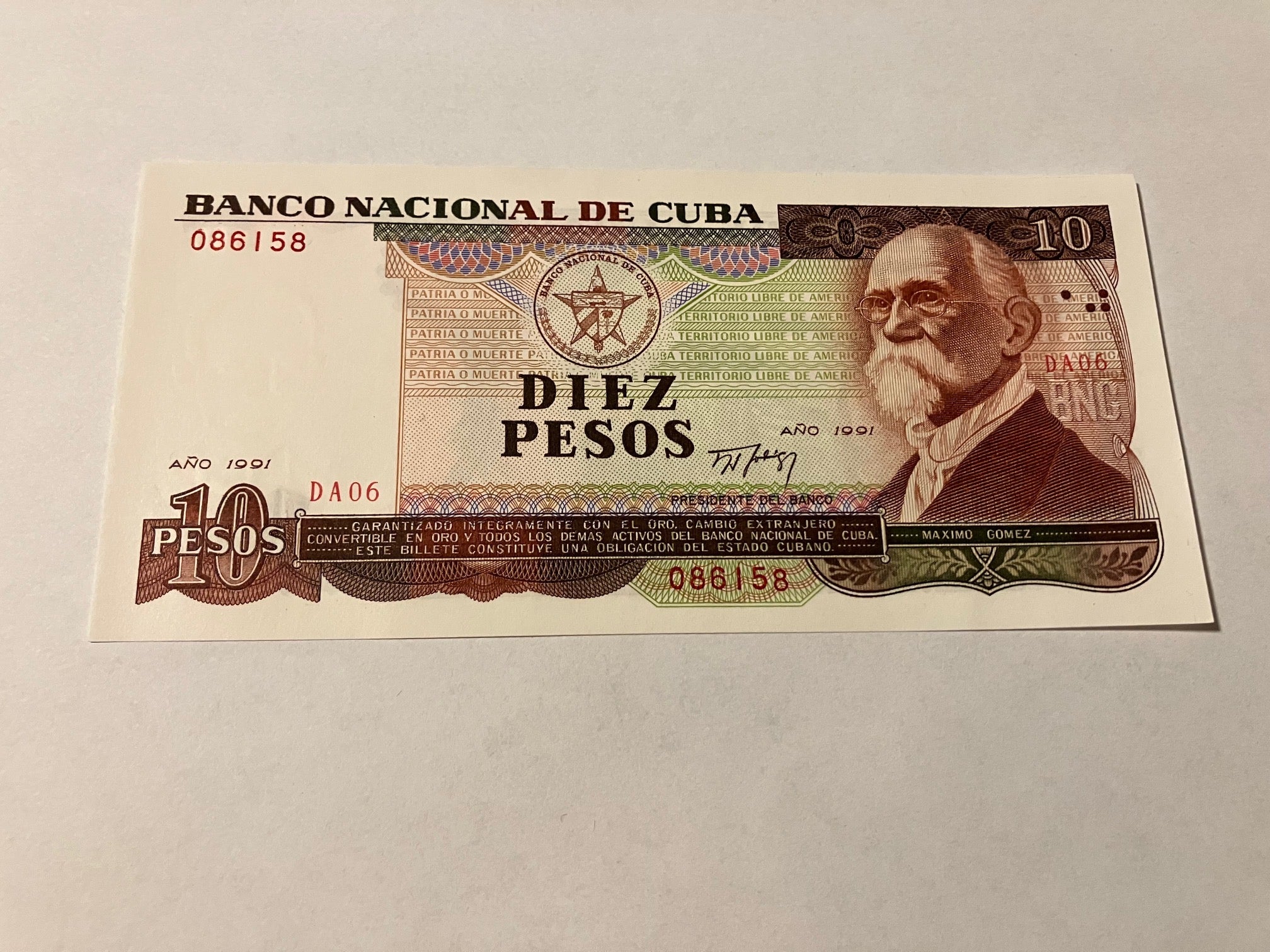10 Pesos Cuba 1991