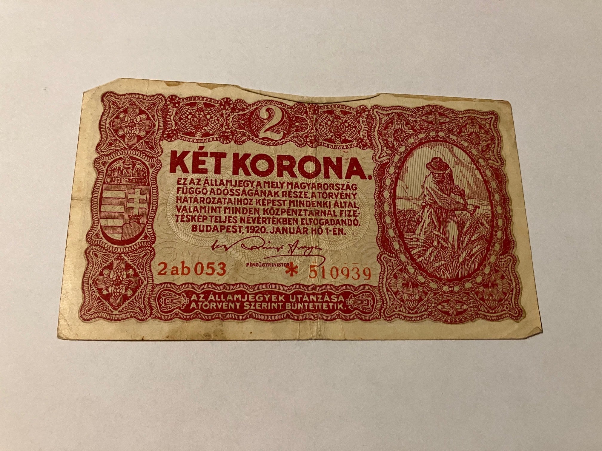 2 Korona 1920 Hungary