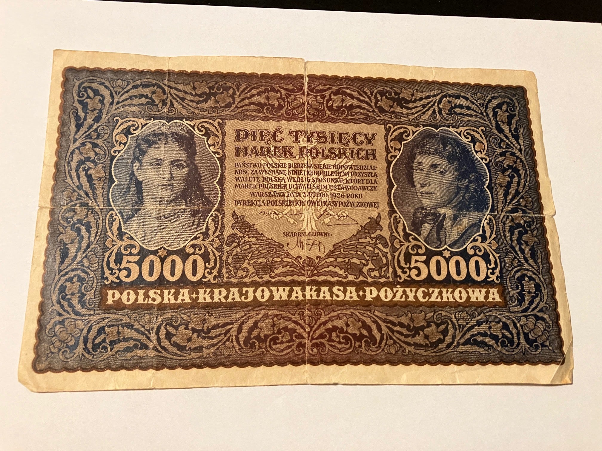 5000 Marek Poland 1920 - Bad condition