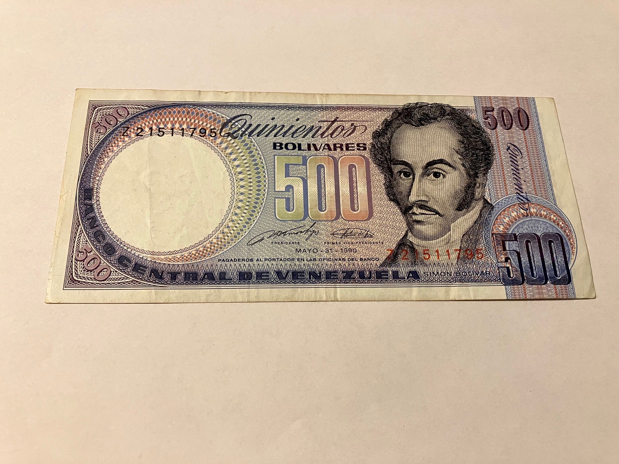 500 Bolivares 1990 Venezuela