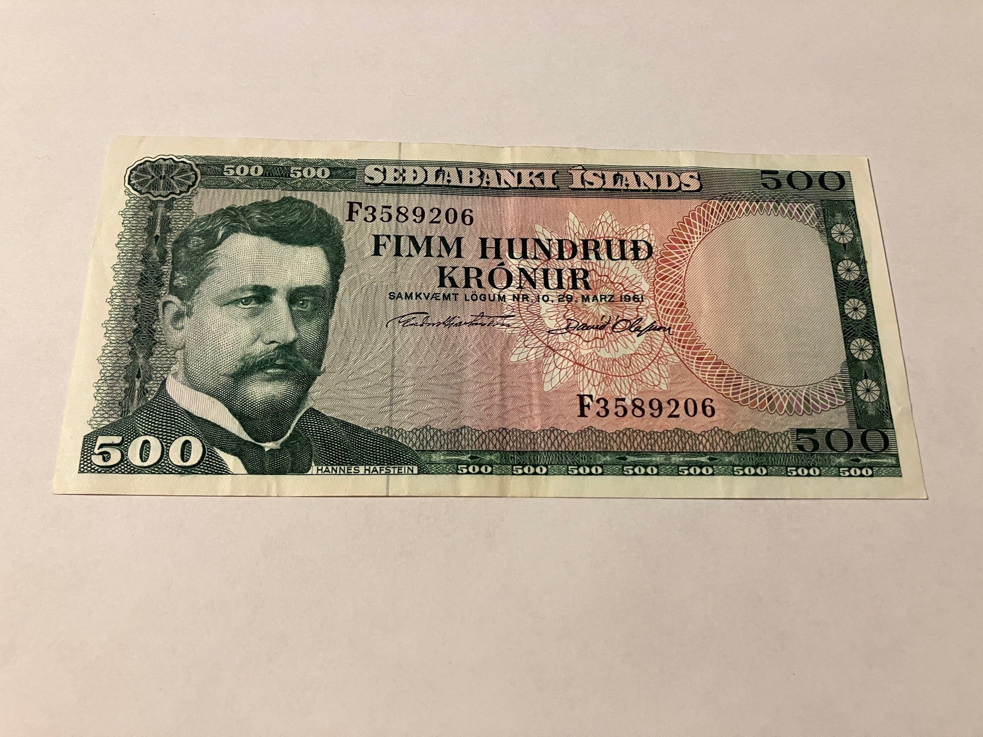 500 Kronur 1961 Iceland