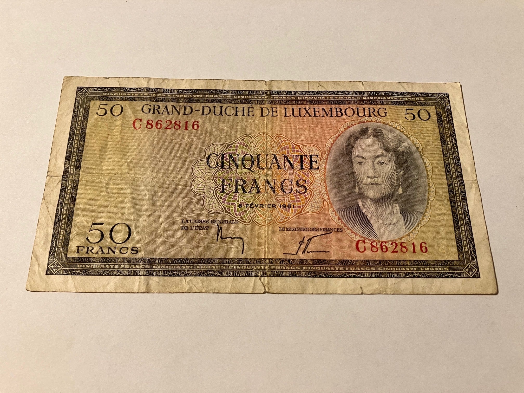 50 Francs Luxembourg 1961