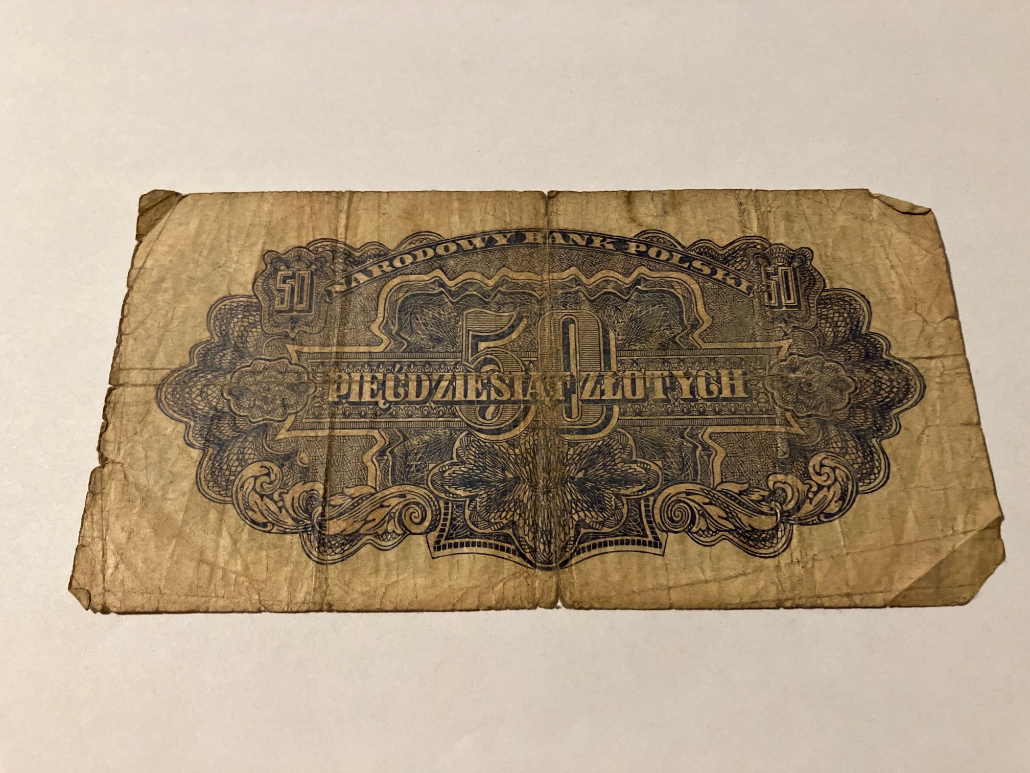 50 Zlotych Poland 1944 - Meget dårlig stand
