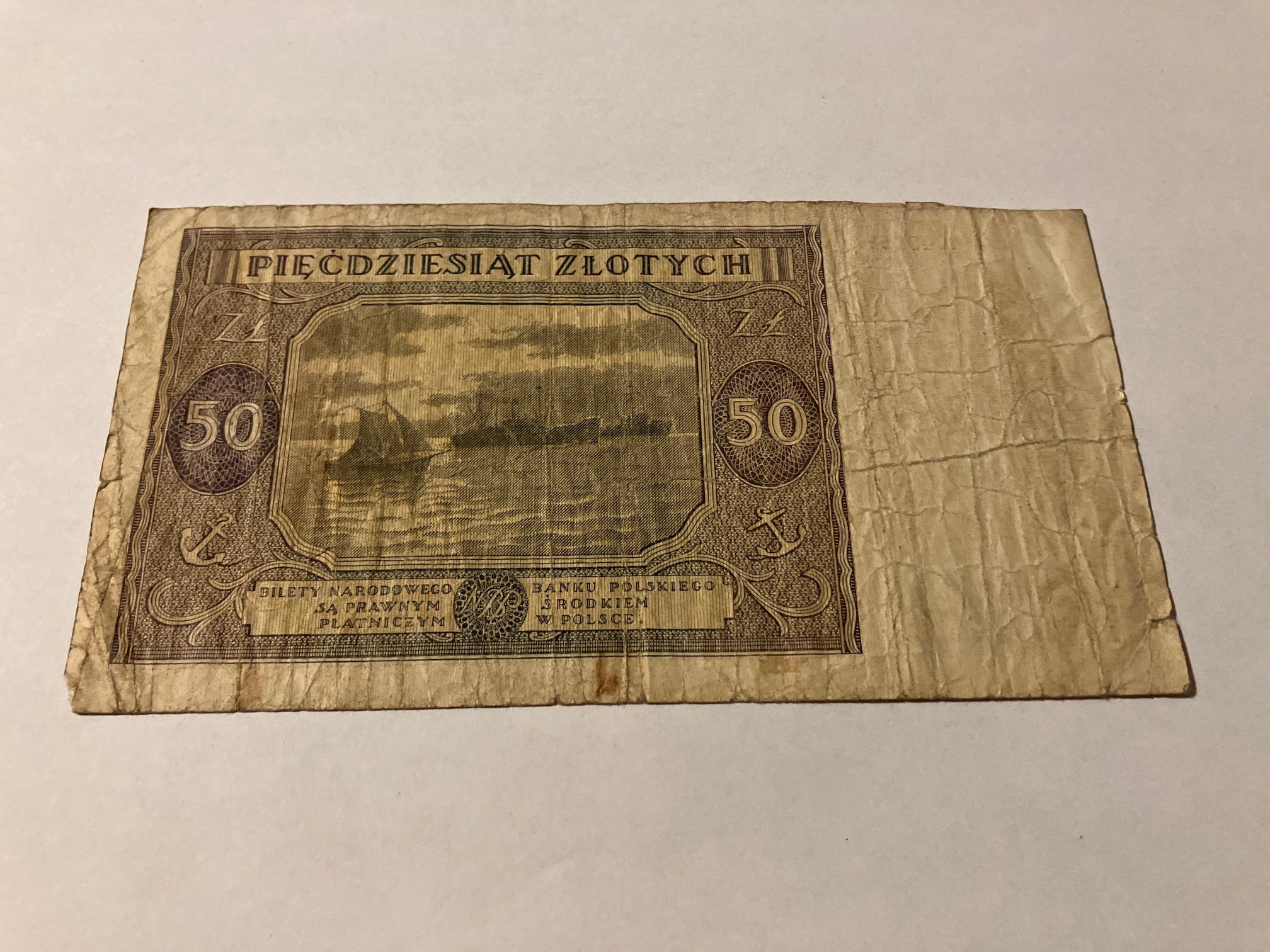 50 Zlotych Poland 1946 - Dårlig stand