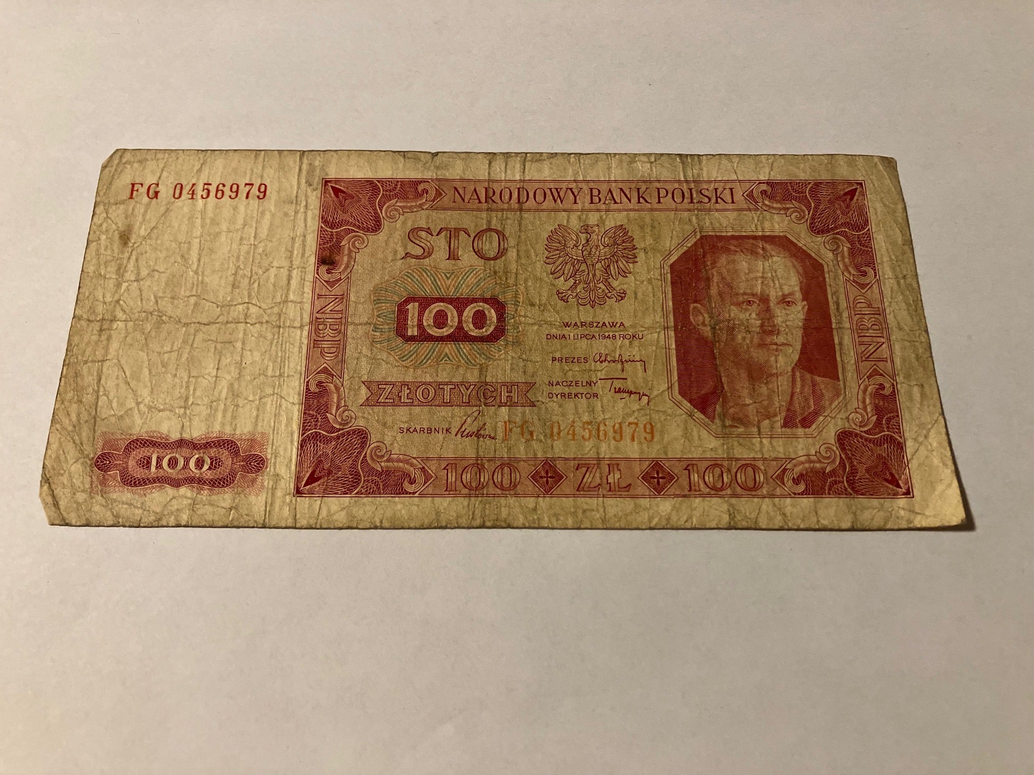 100 Zlotych 1948 Poland - Very bad condition