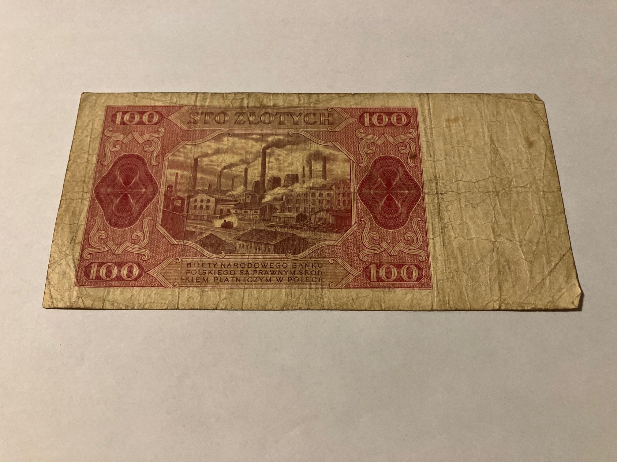 100 Zlotych 1948 Poland - Very bad condition