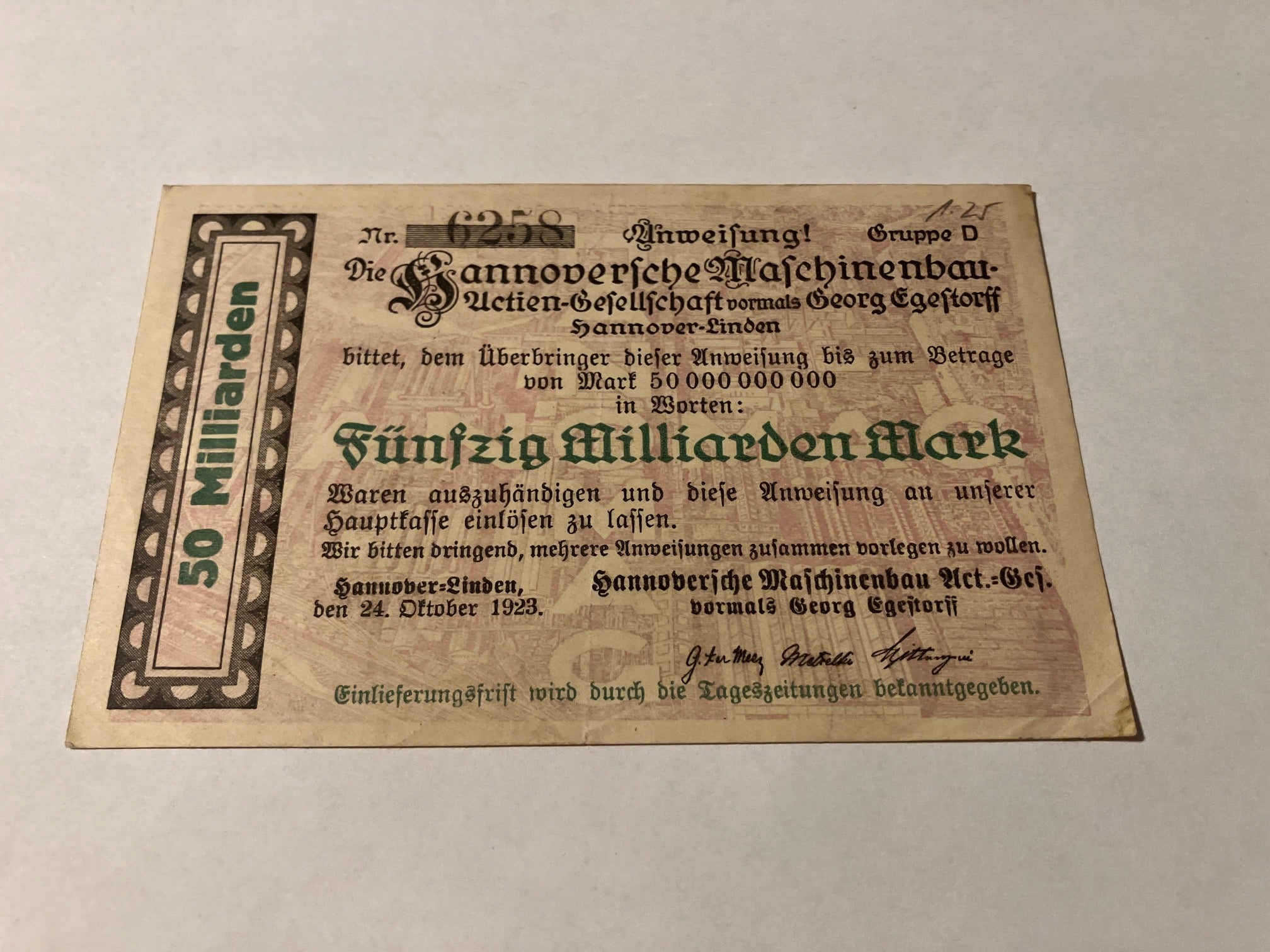50 Milliarden 1923 Germany