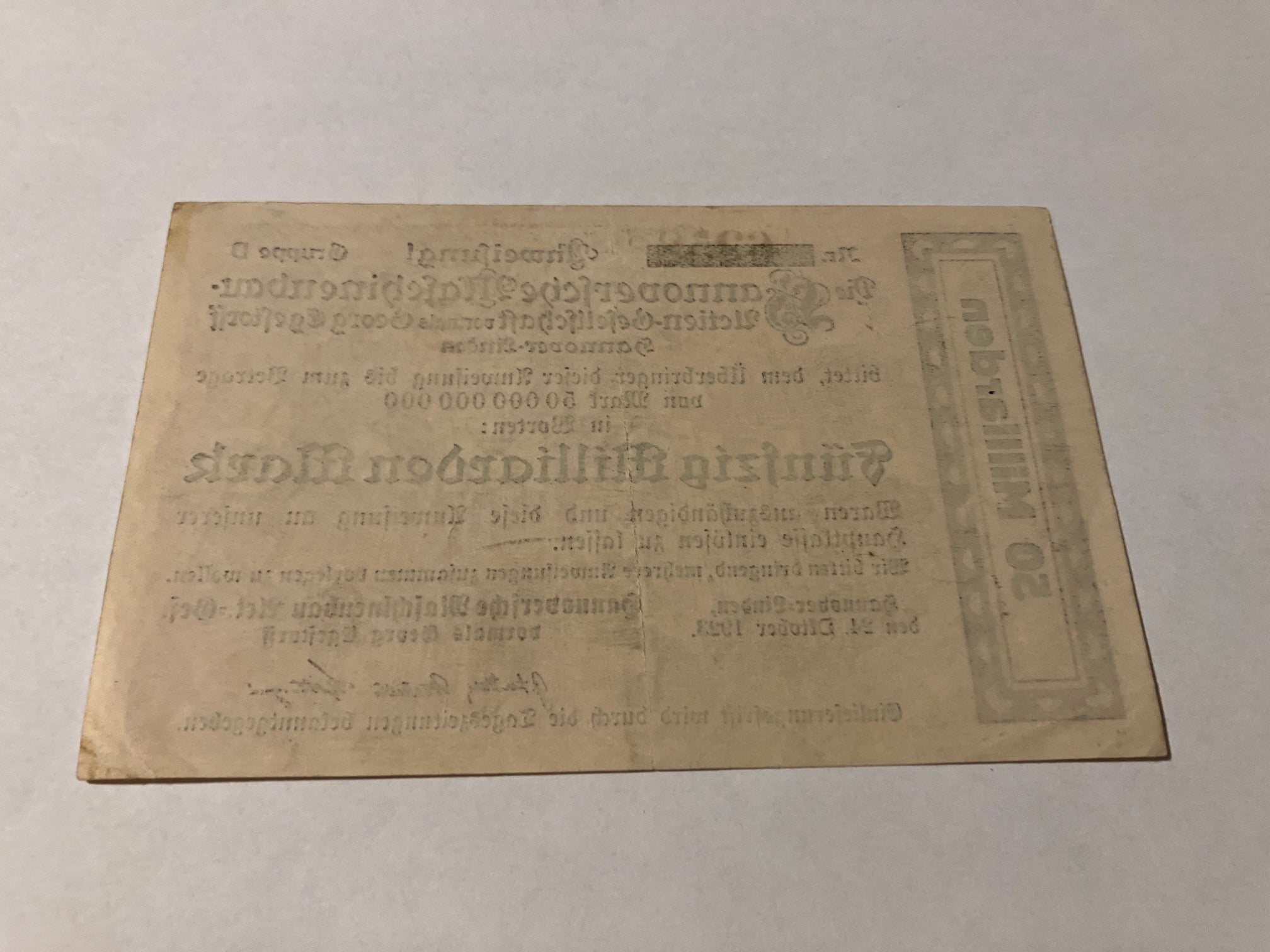 50 Milliarden 1923 Germany