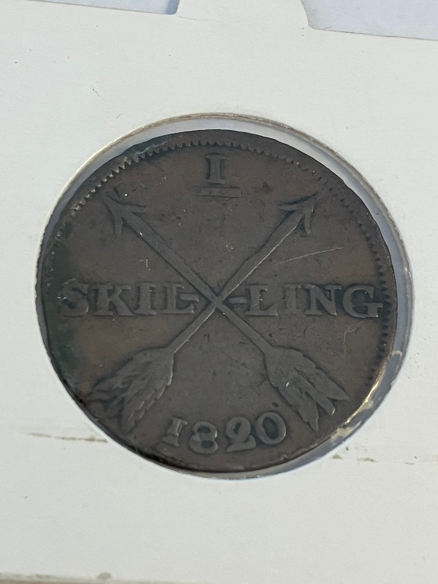 1/2 skilling 1820 Sweden - Bad condition