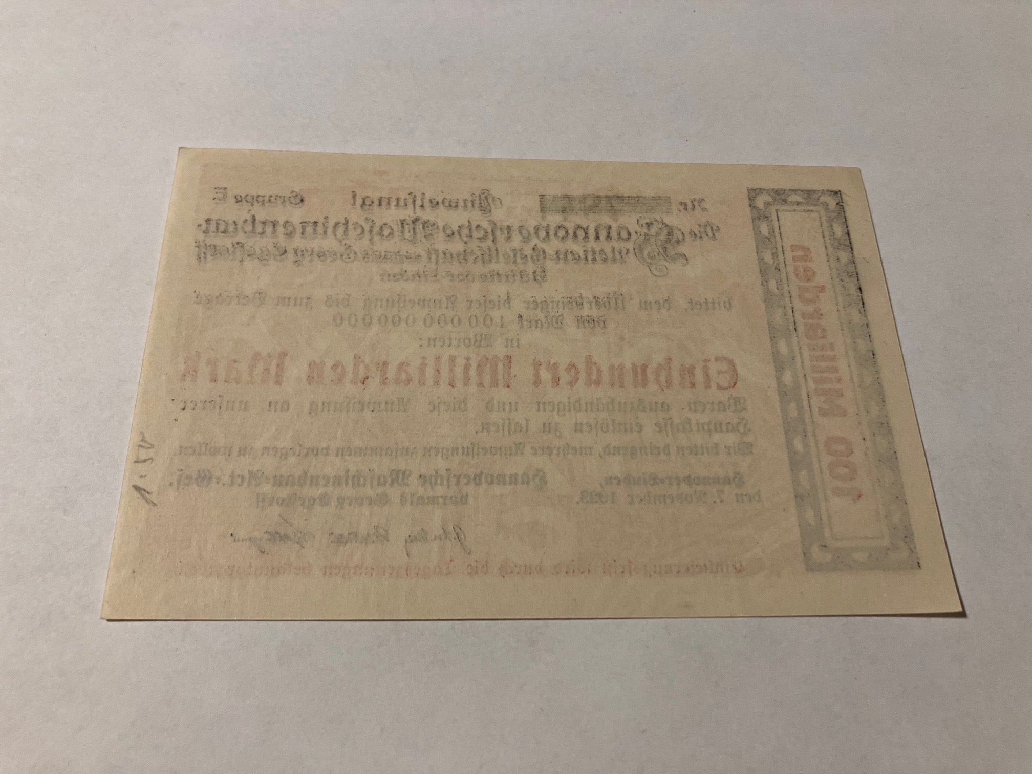 100 Milliarden 1923 Germany