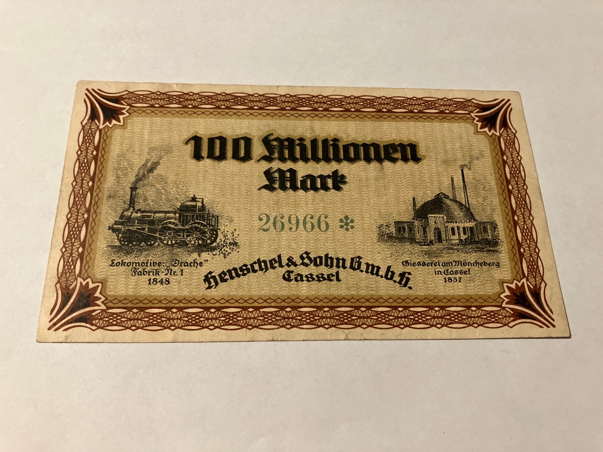 100 Millionen Mark 1923 Germany
