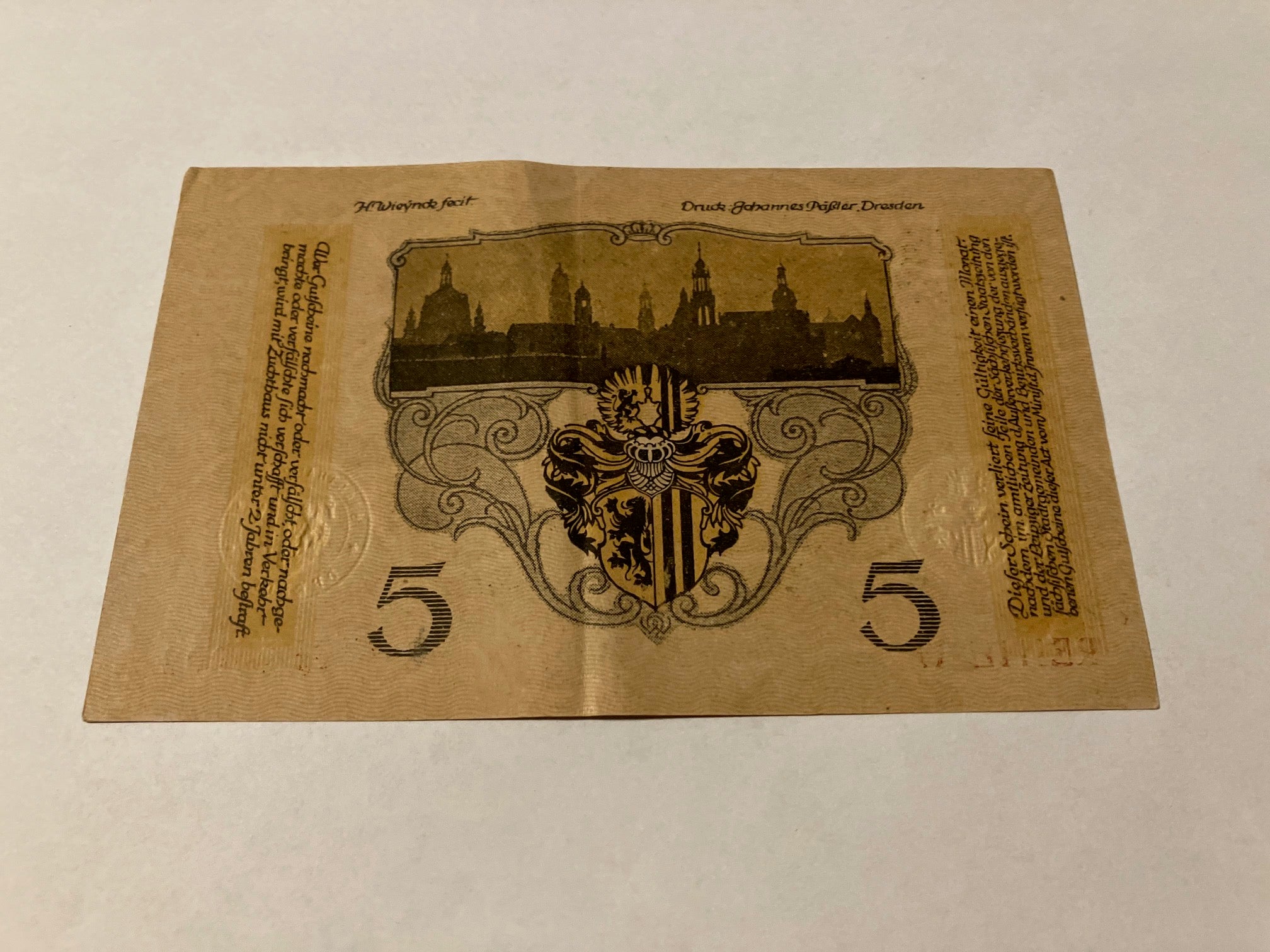 5 Mark Dresden 1918 Germany