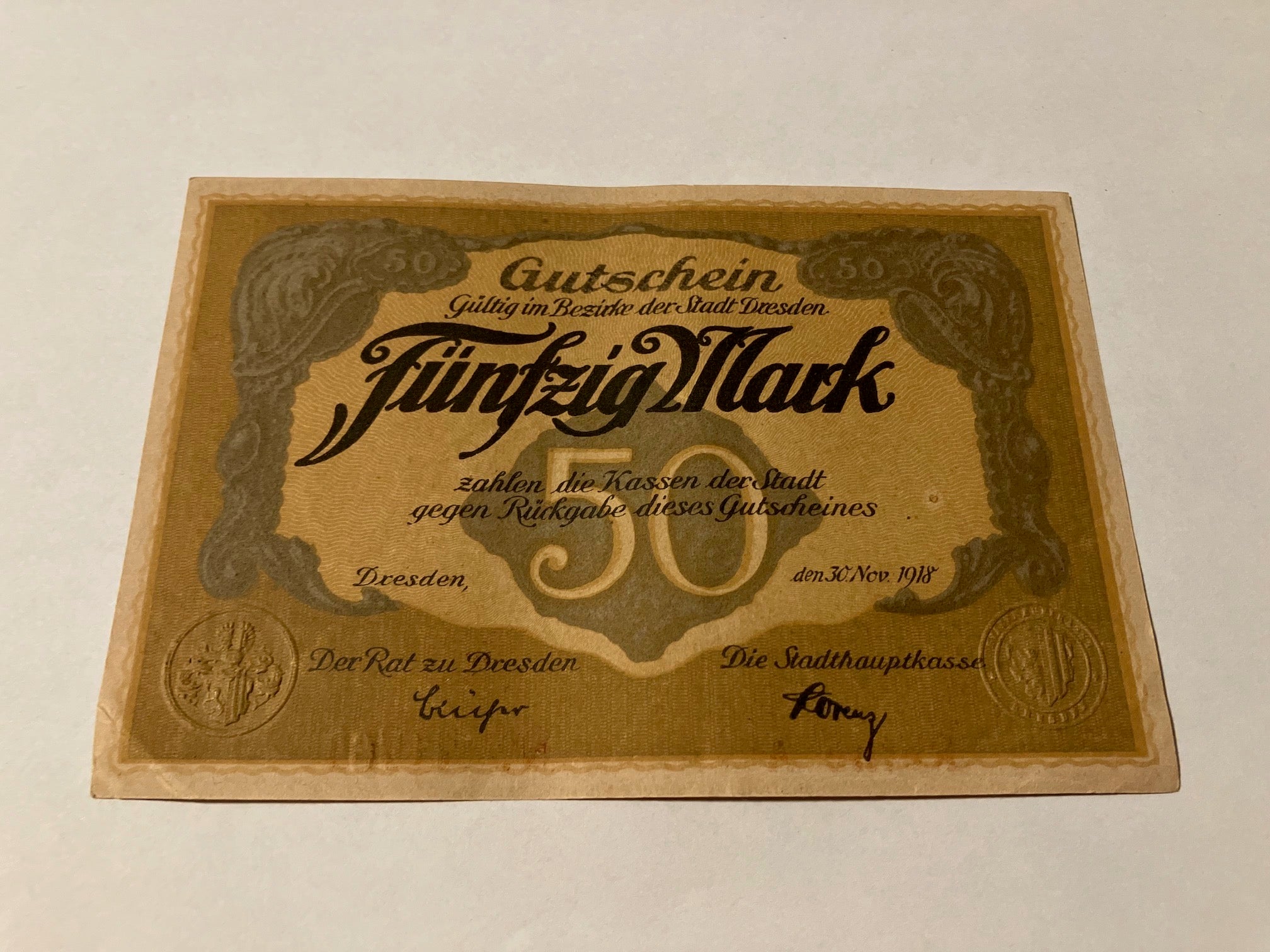 50 Mark Dresden 1918 Germany