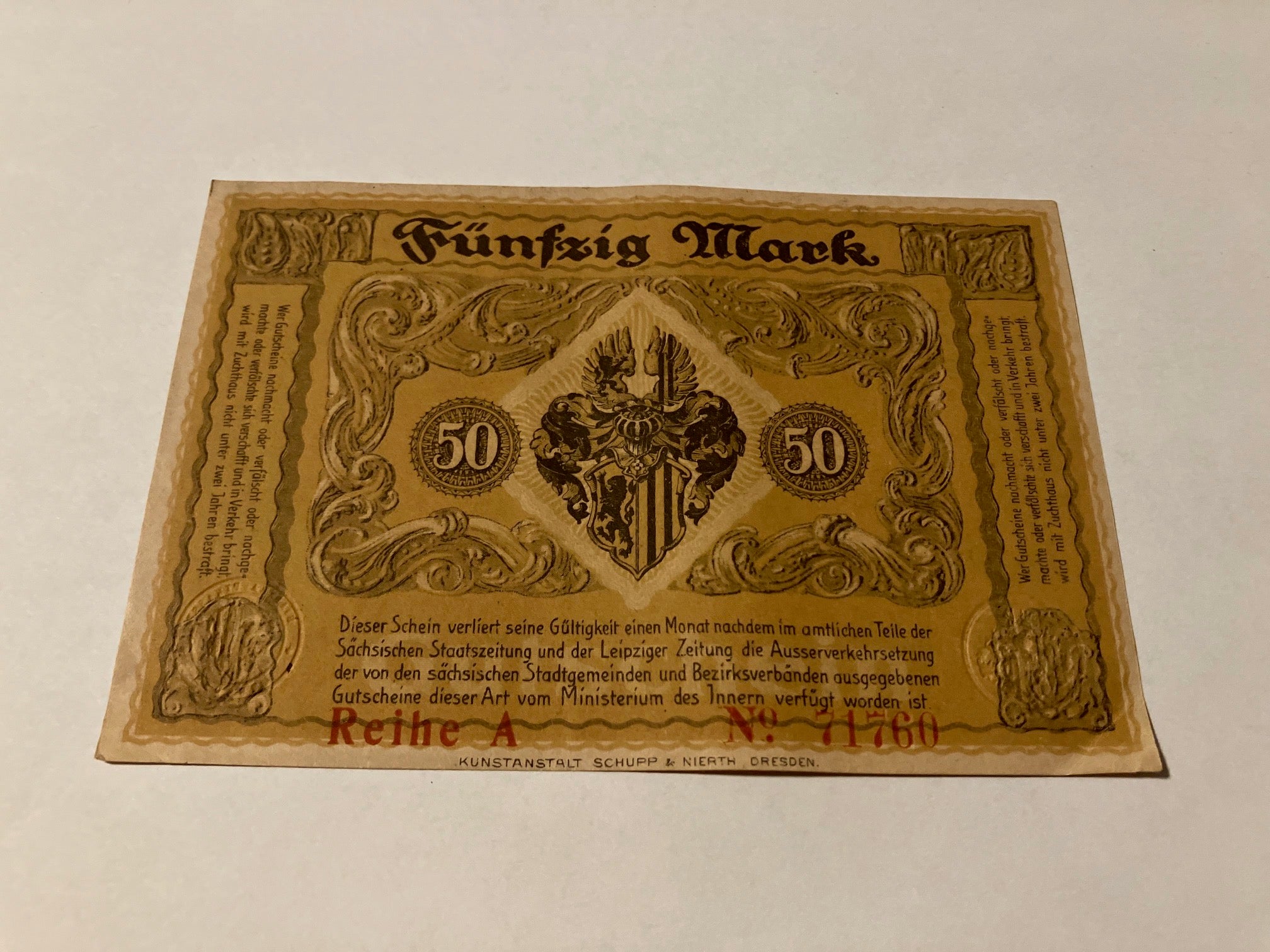 50 Mark Dresden 1918 Germany