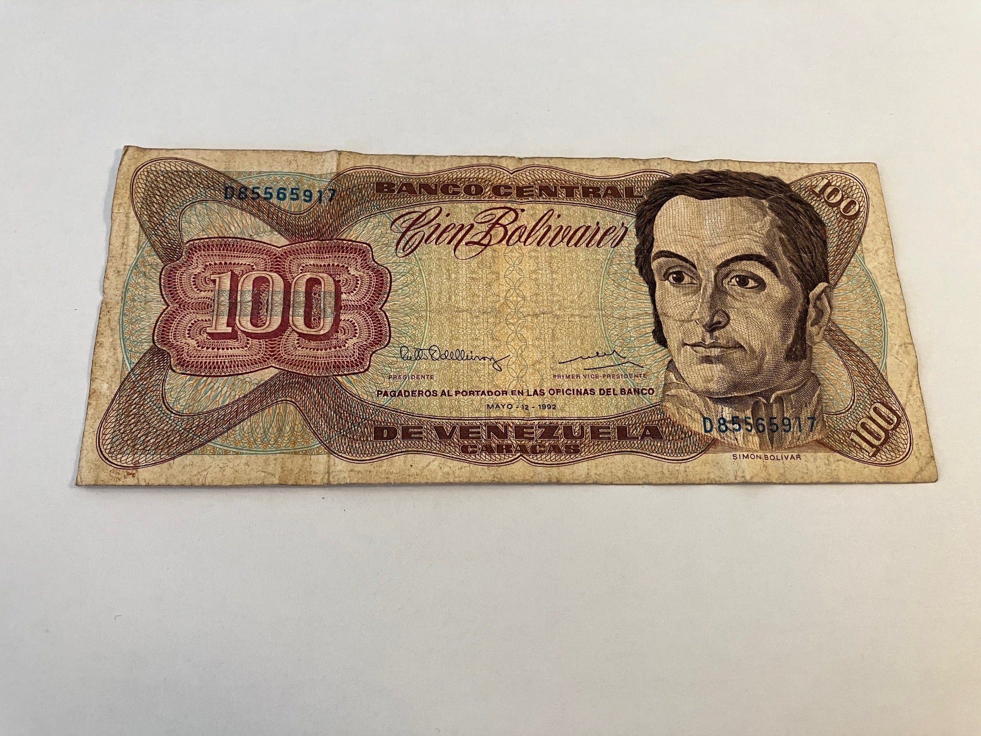 100 Bolivares Venezuela 1992